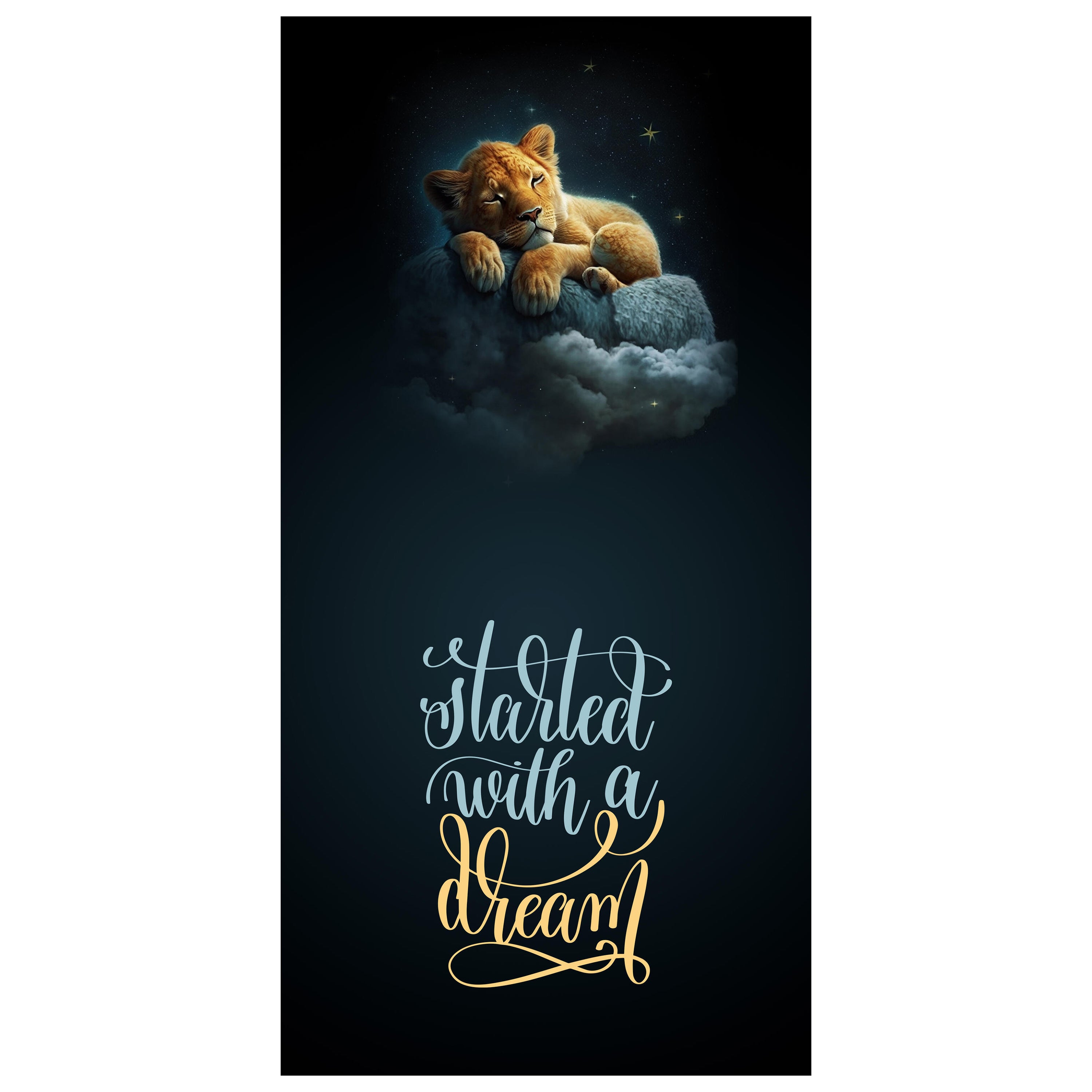 Türtapete schlafender Löwe, Spruch, Motivation M1504 - Bild 2 Türtapete schlafender Löwe, Spruch, Motivation M1504 - Bild 2