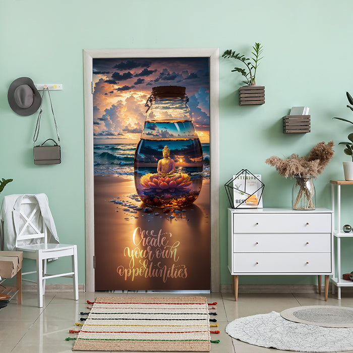 Türtapete Meer, Strand, Buddha, Spruch M1506 - Bild 1 Türtapete Meer, Strand, Buddha, Spruch M1506 - Bild 1