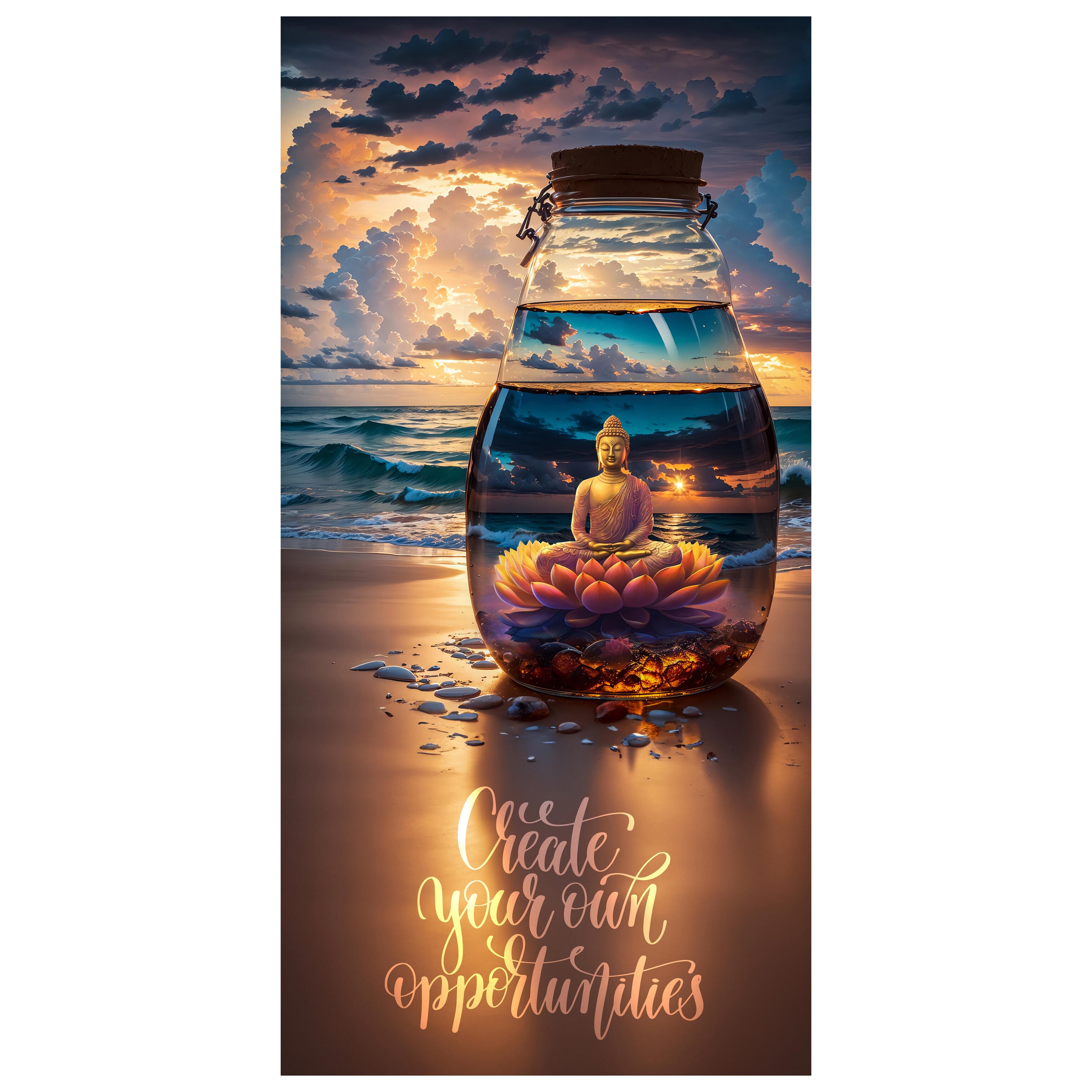 Türtapete Meer, Strand, Buddha, Spruch M1506 - Bild 2 Türtapete Meer, Strand, Buddha, Spruch M1506 - Bild 2