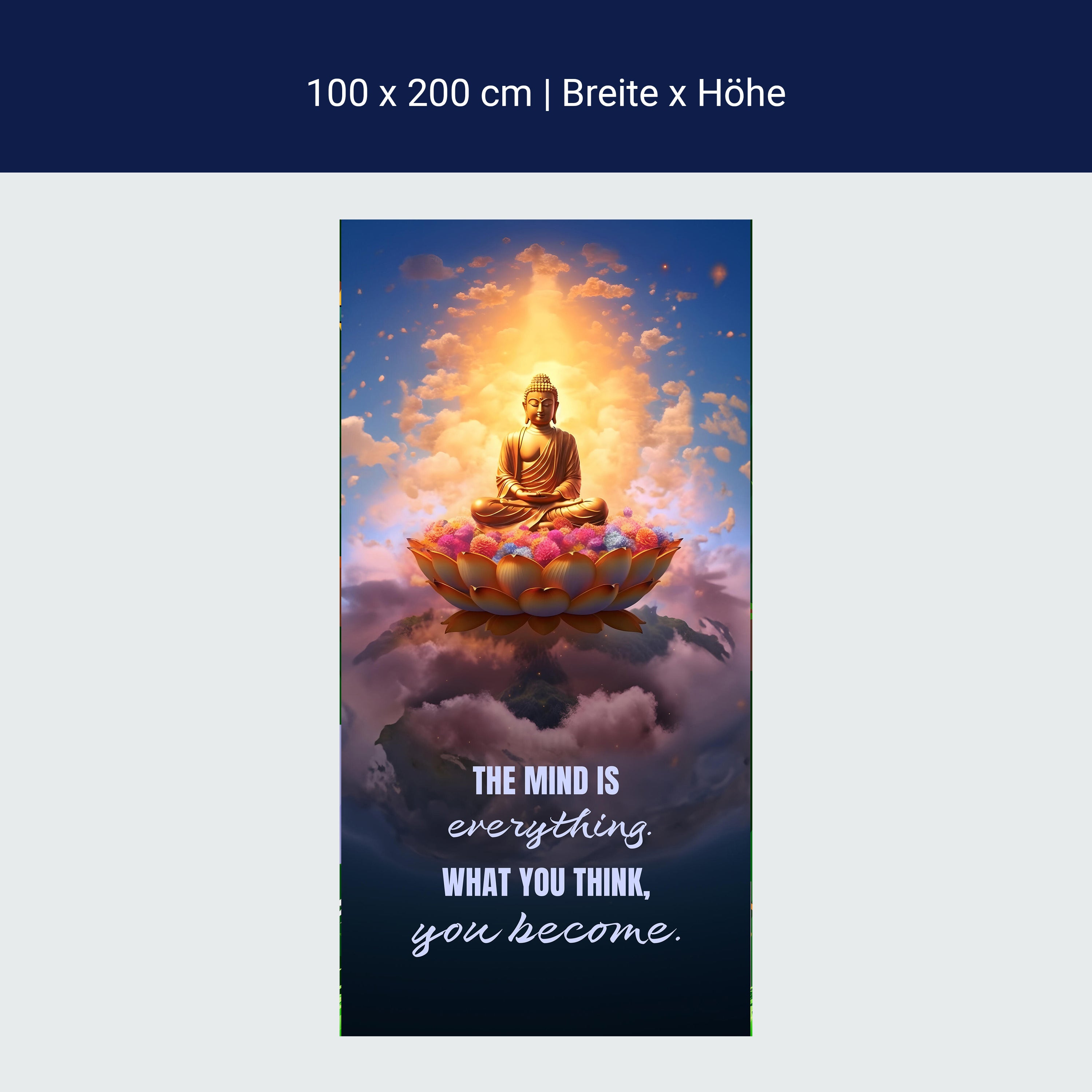 Türtapete Buddha, Lotus, Spruch M1512 Türtapete Buddha, Lotus, Spruch M1512