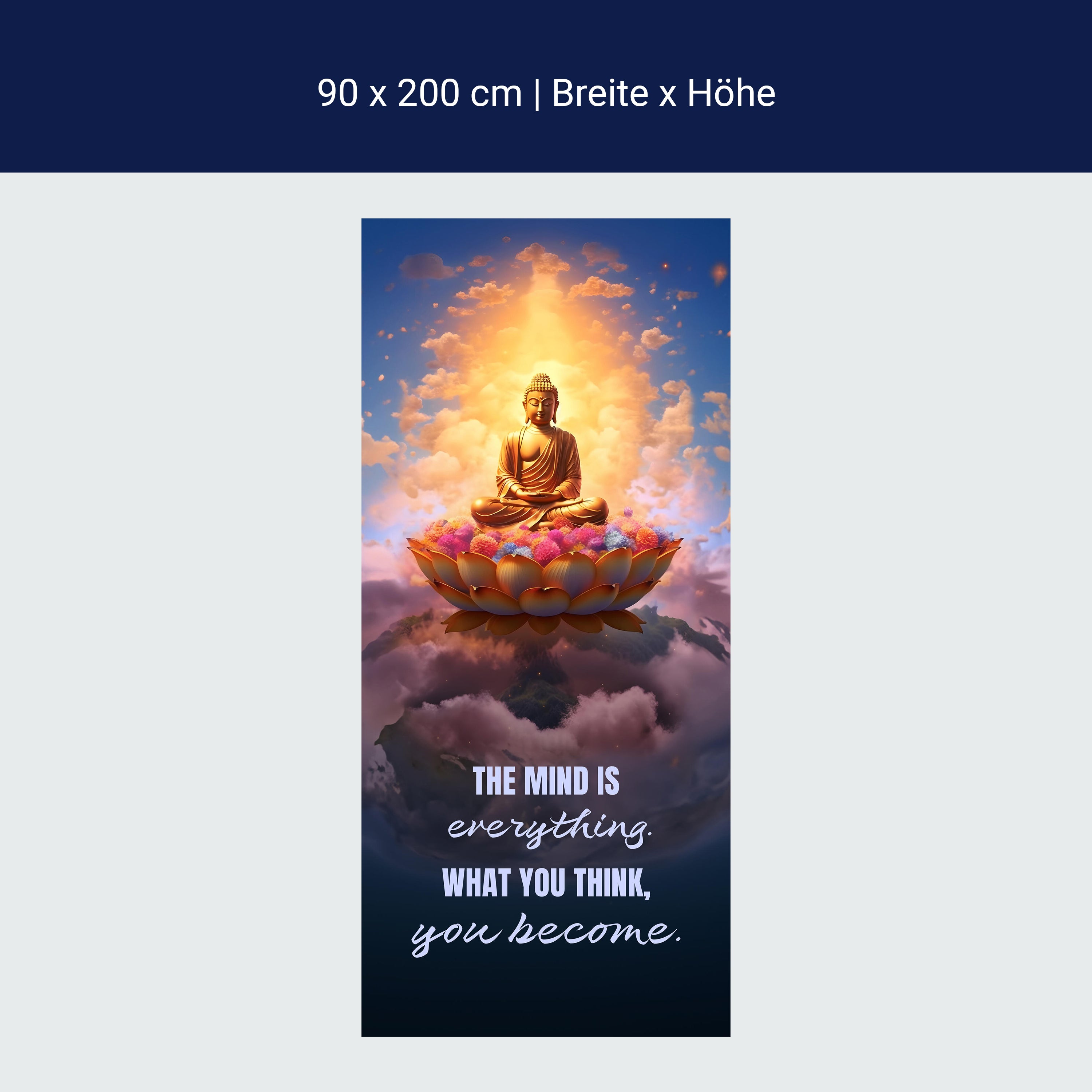 Türtapete Buddha, Lotus, Spruch M1512 Türtapete Buddha, Lotus, Spruch M1512