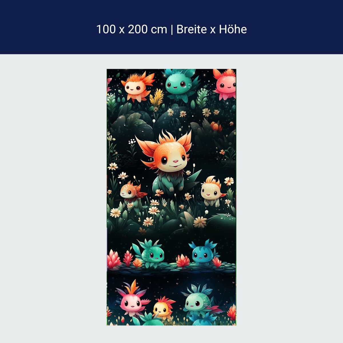 Türtapete süße Axolotl M1524 Türtapete süße Axolotl M1524