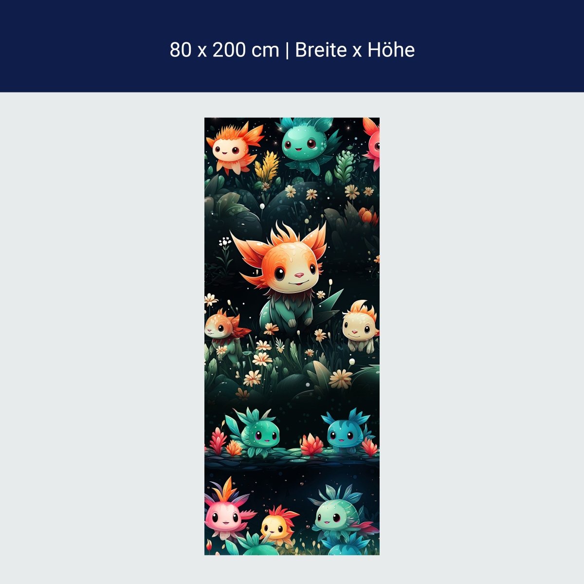 Türtapete süße Axolotl M1524 Türtapete süße Axolotl M1524