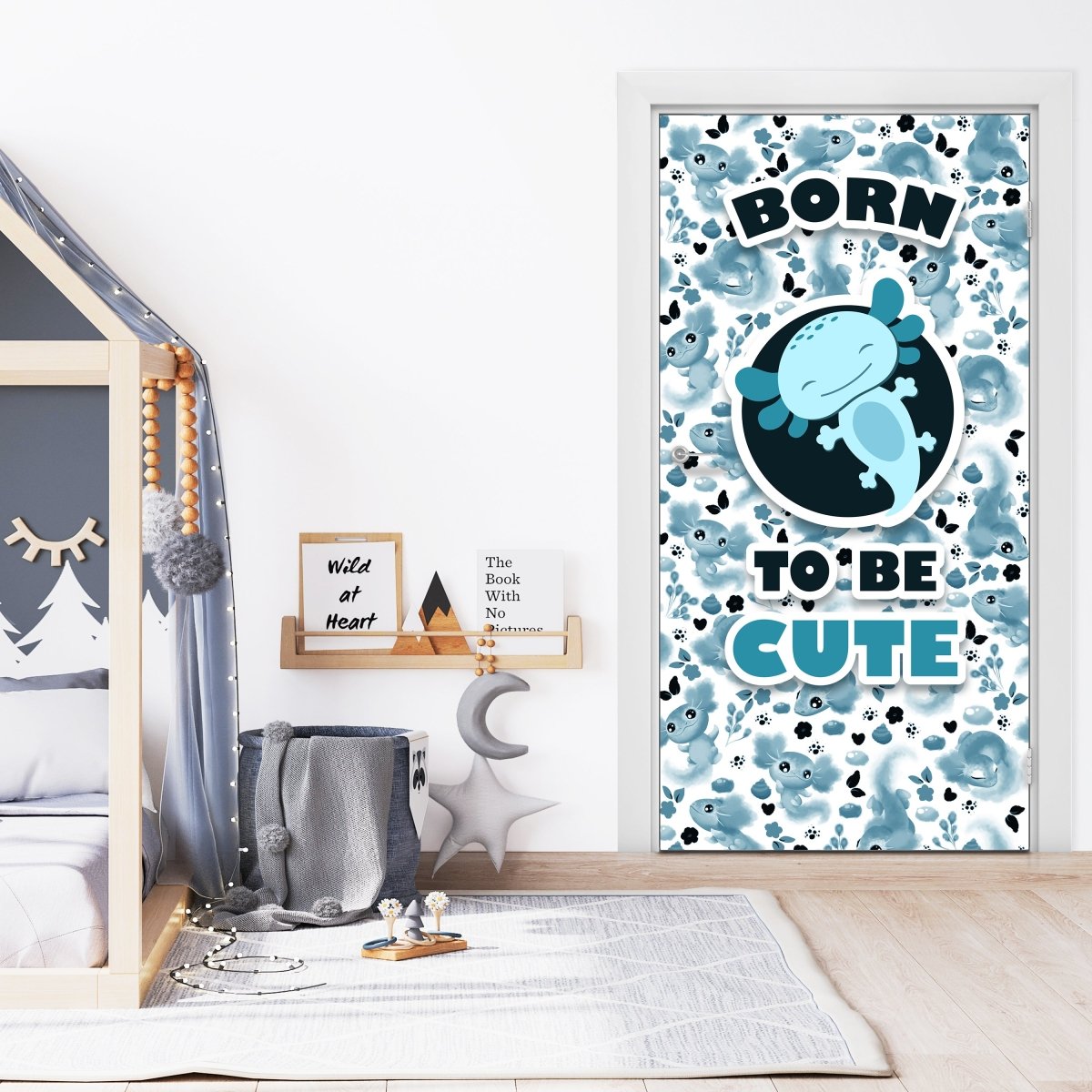 Türtapete süße blaue Axolotl M1525 - Bild 1 Türtapete süße blaue Axolotl M1525 - Bild 1