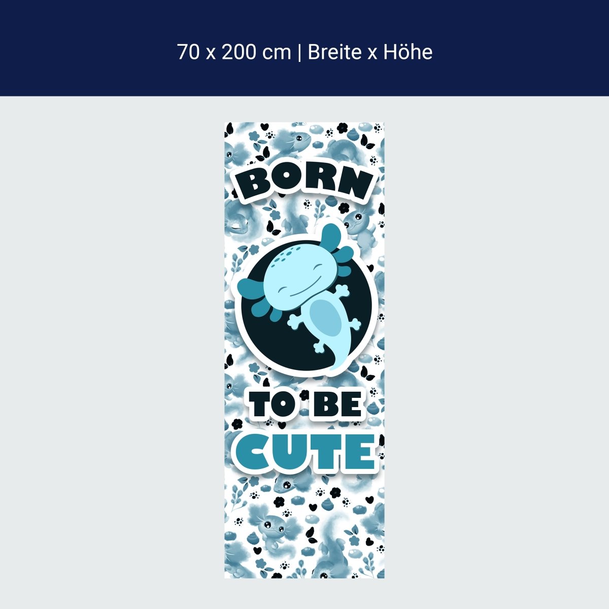 Türtapete süße blaue Axolotl M1525 Türtapete süße blaue Axolotl M1525