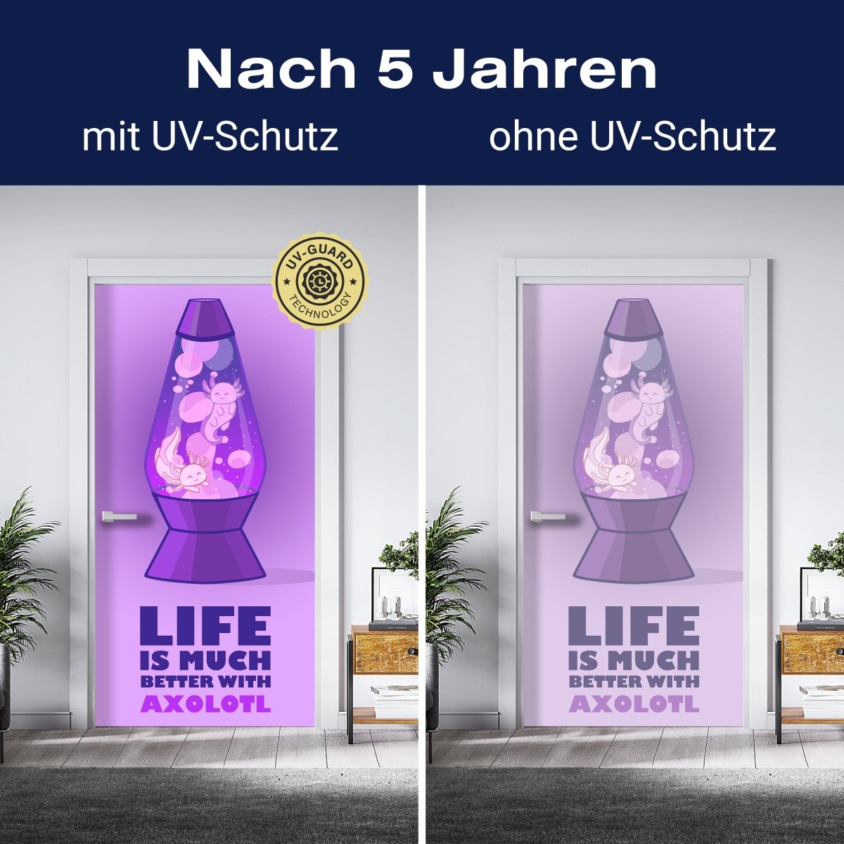 Türtapete Axolotl in Lavalampe, violett M1535 - Bild 4 Türtapete Axolotl in Lavalampe, violett M1535 - Bild 4