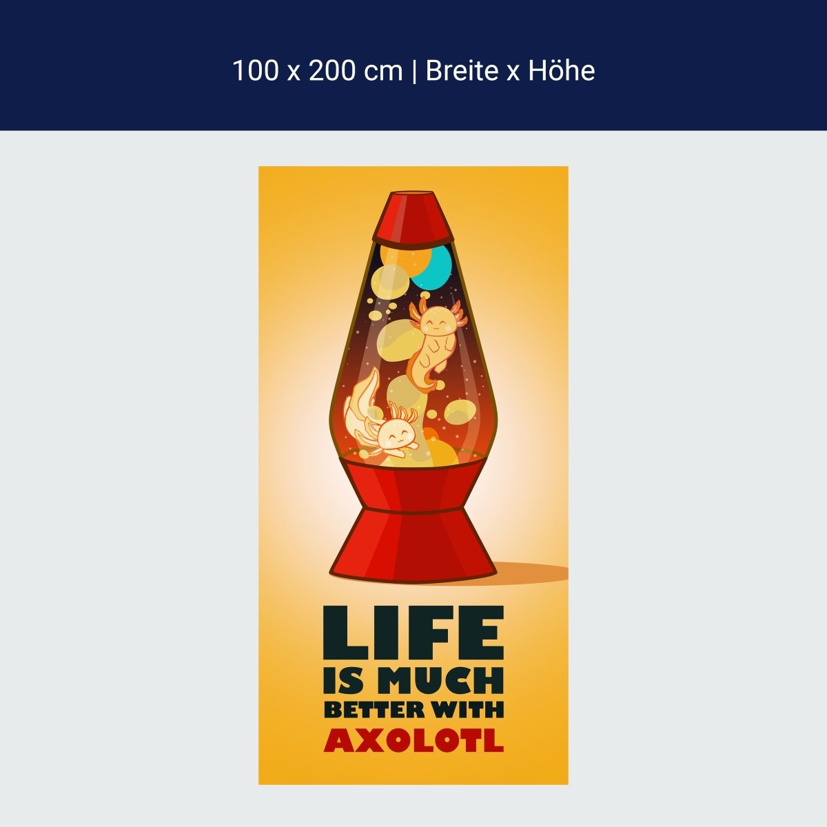 Türtapete Axolotl in Lavalampe, rot M1536 Türtapete Axolotl in Lavalampe, rot M1536