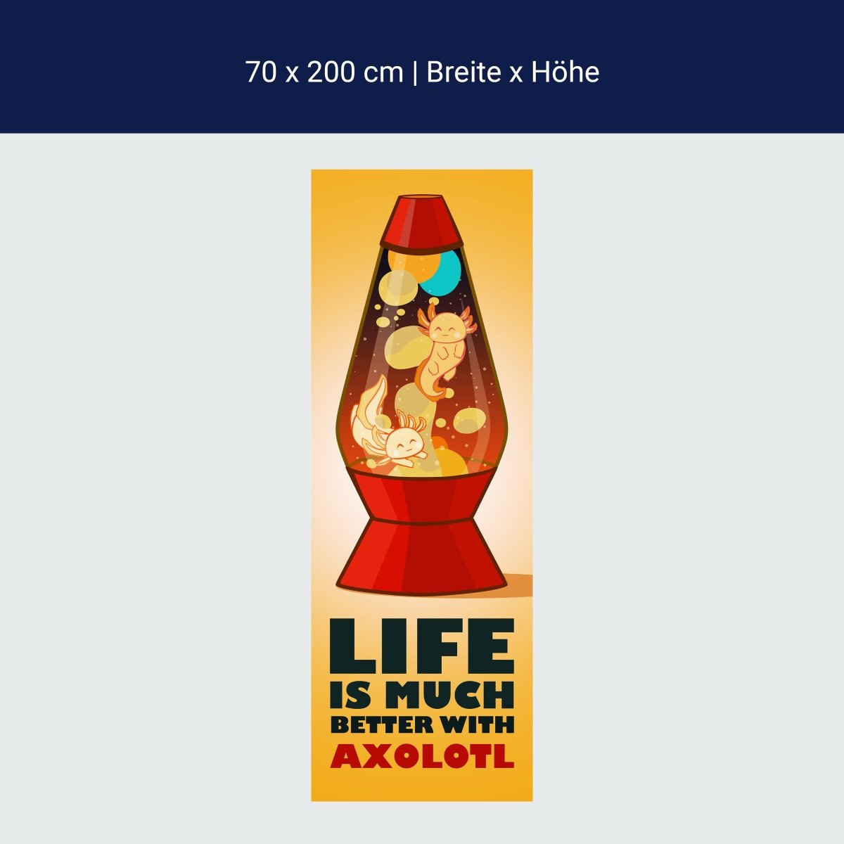 Türtapete Axolotl in Lavalampe, rot M1536 Türtapete Axolotl in Lavalampe, rot M1536