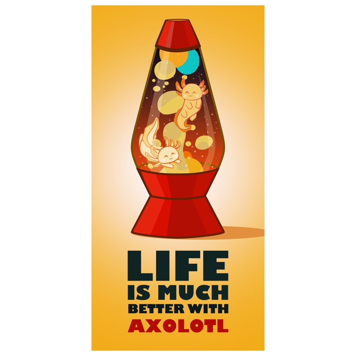 Türtapete Axolotl in Lavalampe, rot M1536 - Bild 2 Türtapete Axolotl in Lavalampe, rot M1536 - Bild 2