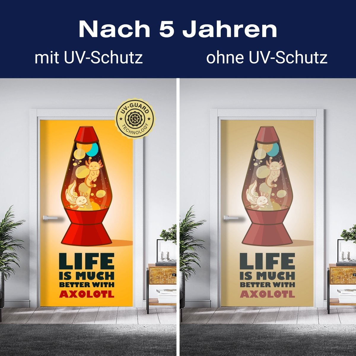 Türtapete Axolotl in Lavalampe, rot M1536 - Bild 4 Türtapete Axolotl in Lavalampe, rot M1536 - Bild 4