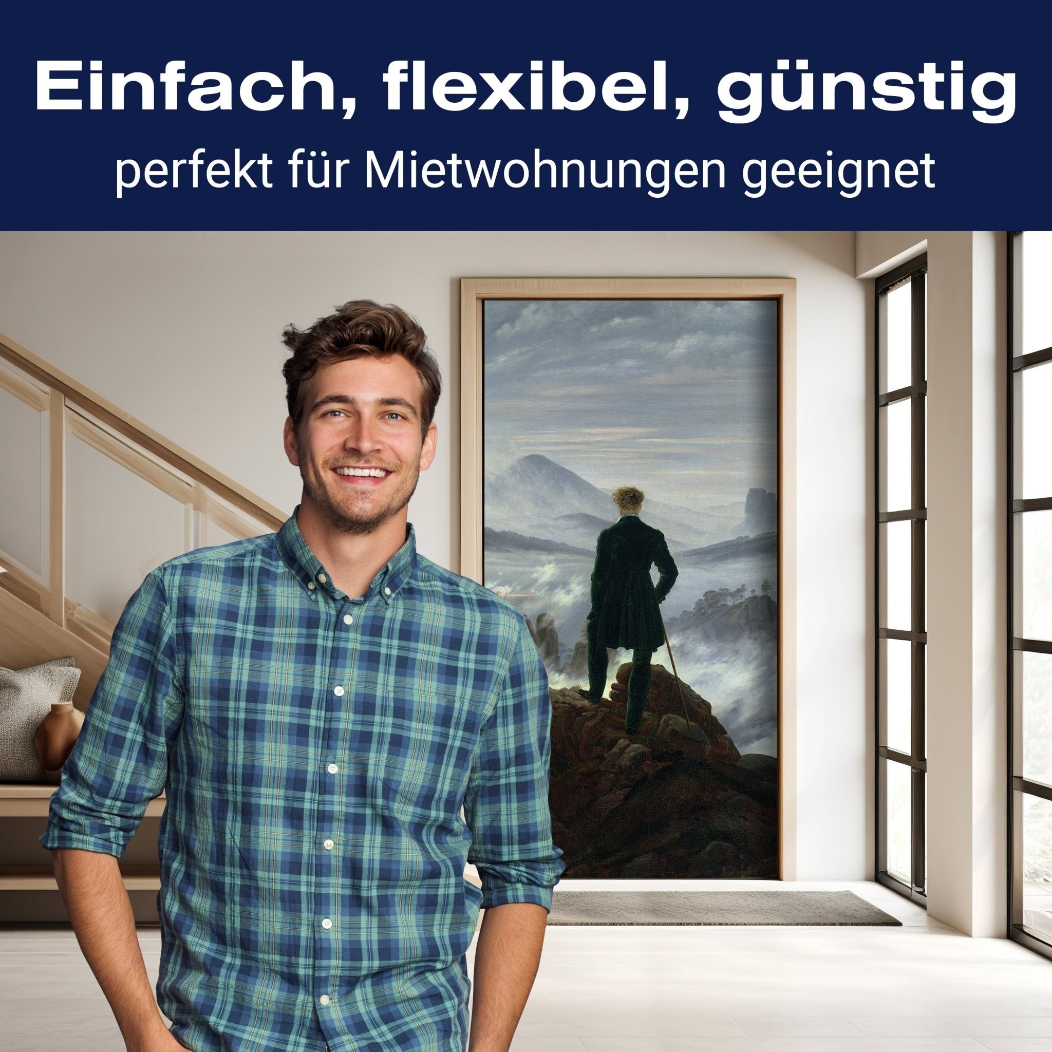 Türtapete Der Wanderer Caspar David Friedrich M1541 - Bild 3 Türtapete Der Wanderer Caspar David Friedrich M1541 - Bild 3