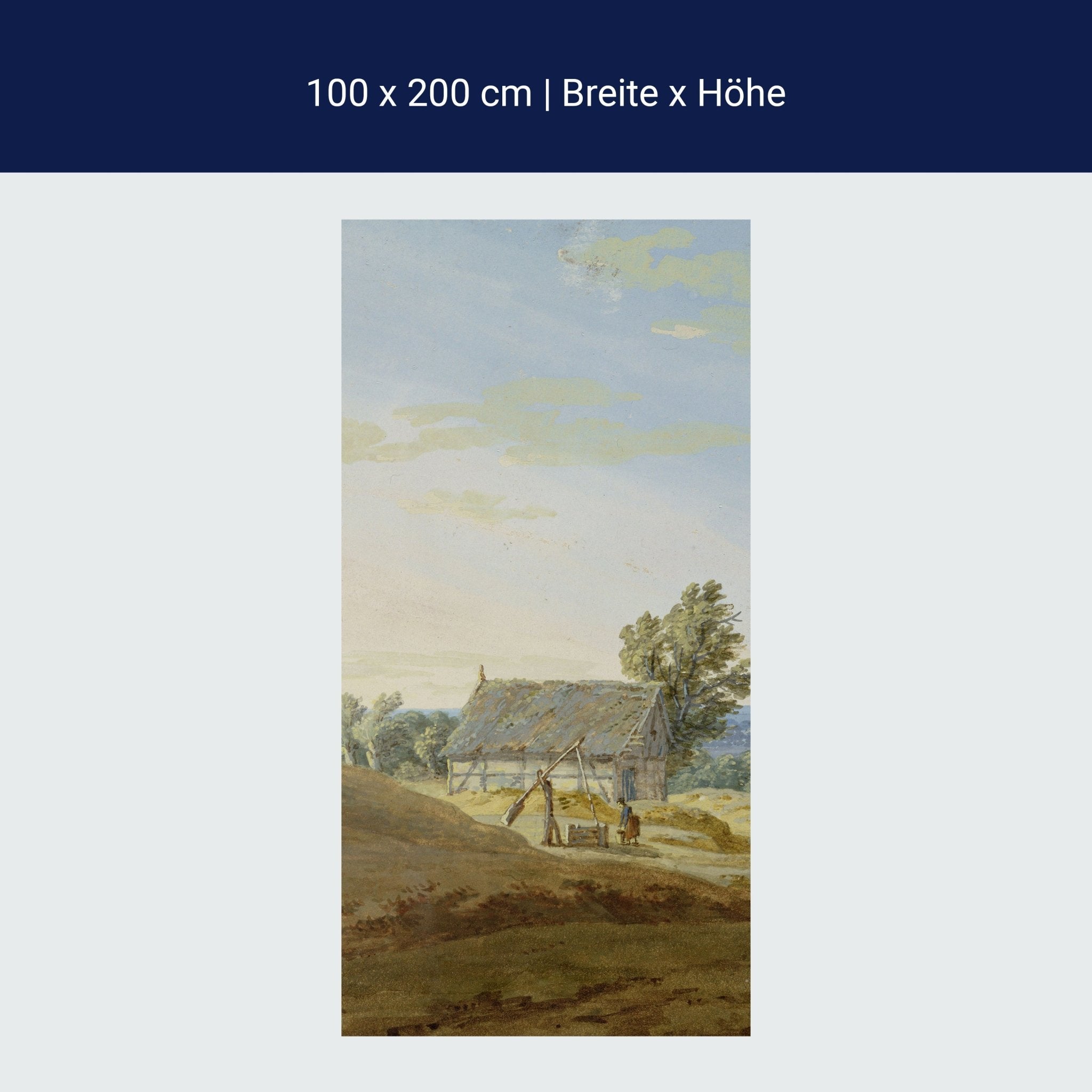 Türtapete Hütte mit Brunnen Caspar David Friedrich M1545 Türtapete Hütte mit Brunnen Caspar David Friedrich M1545