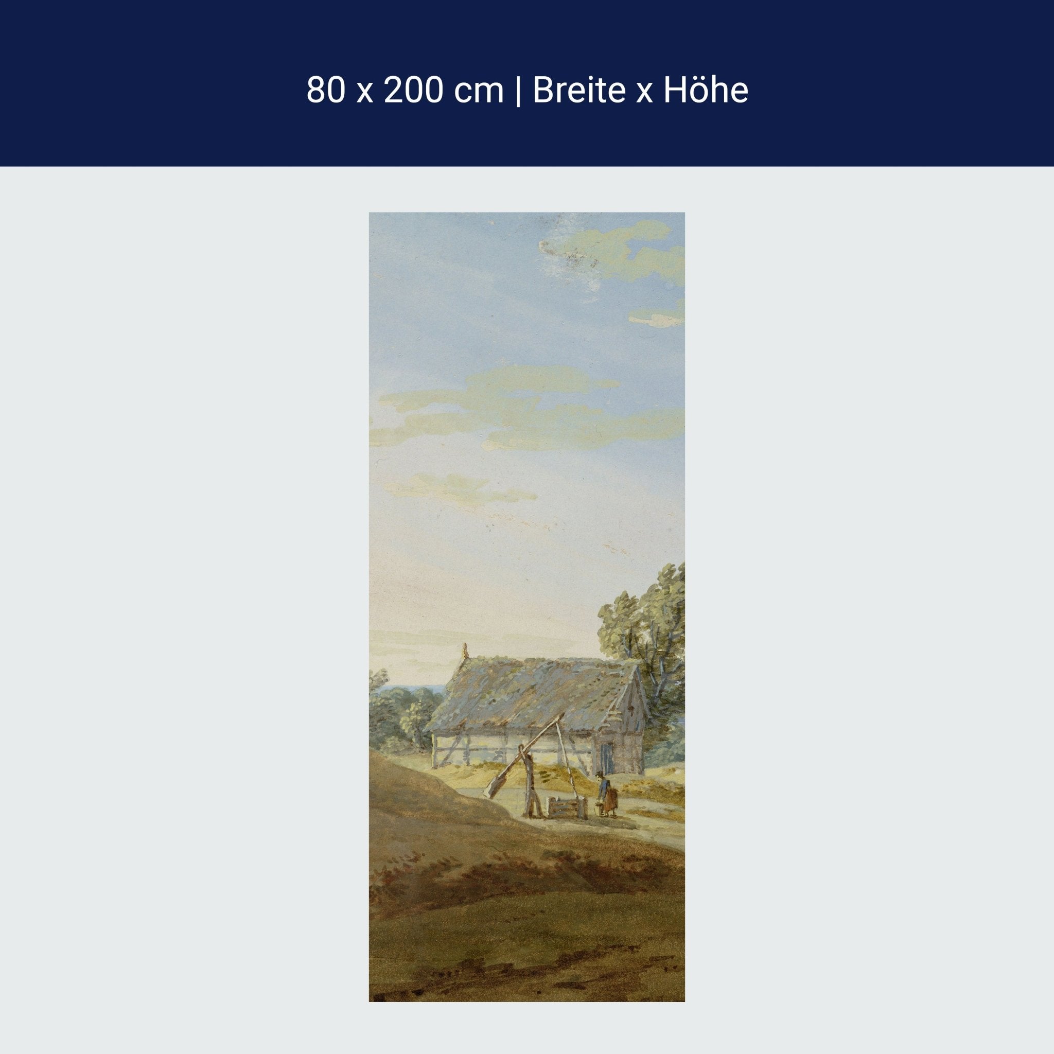 Türtapete Hütte mit Brunnen Caspar David Friedrich M1545 Türtapete Hütte mit Brunnen Caspar David Friedrich M1545