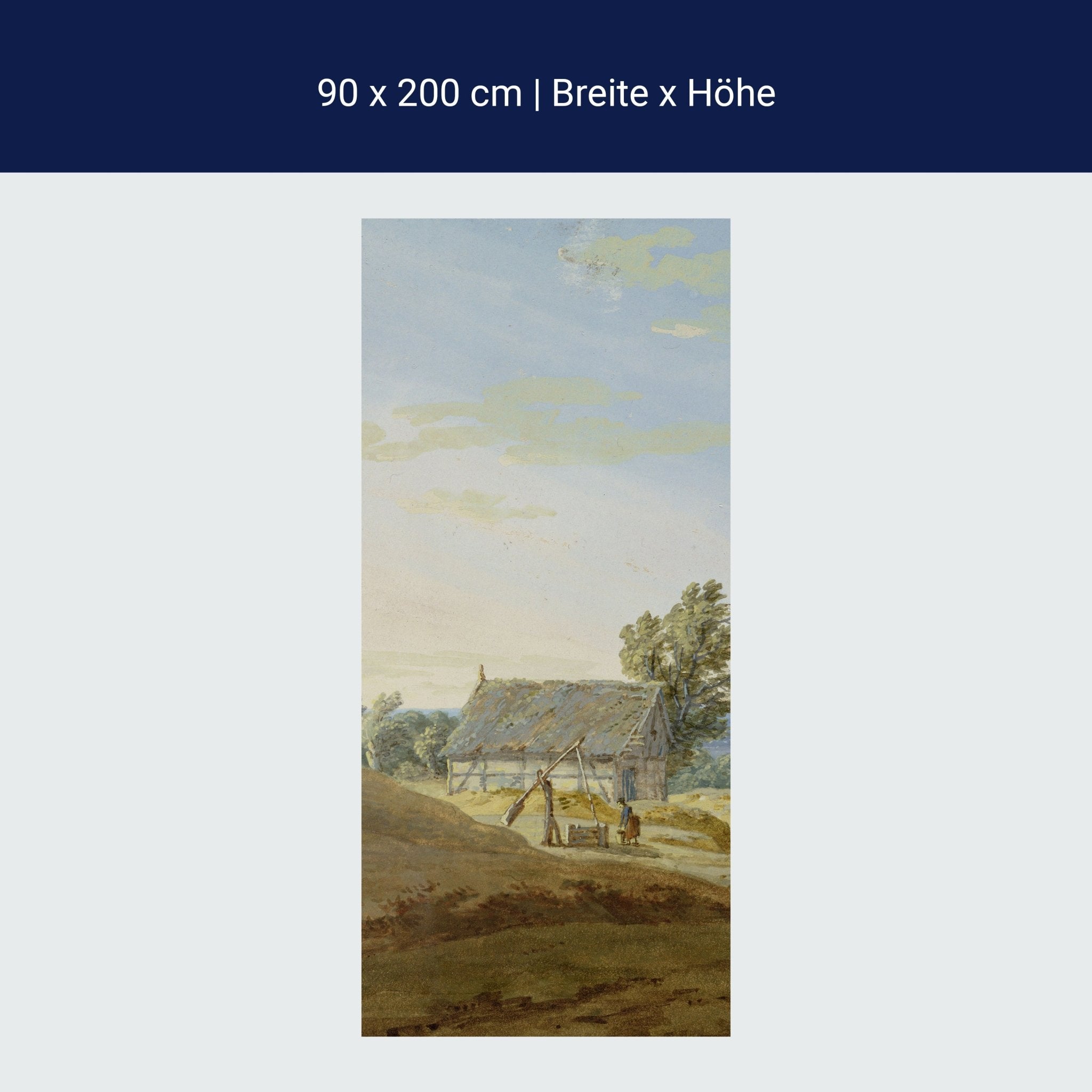 Türtapete Hütte mit Brunnen Caspar David Friedrich M1545 Türtapete Hütte mit Brunnen Caspar David Friedrich M1545