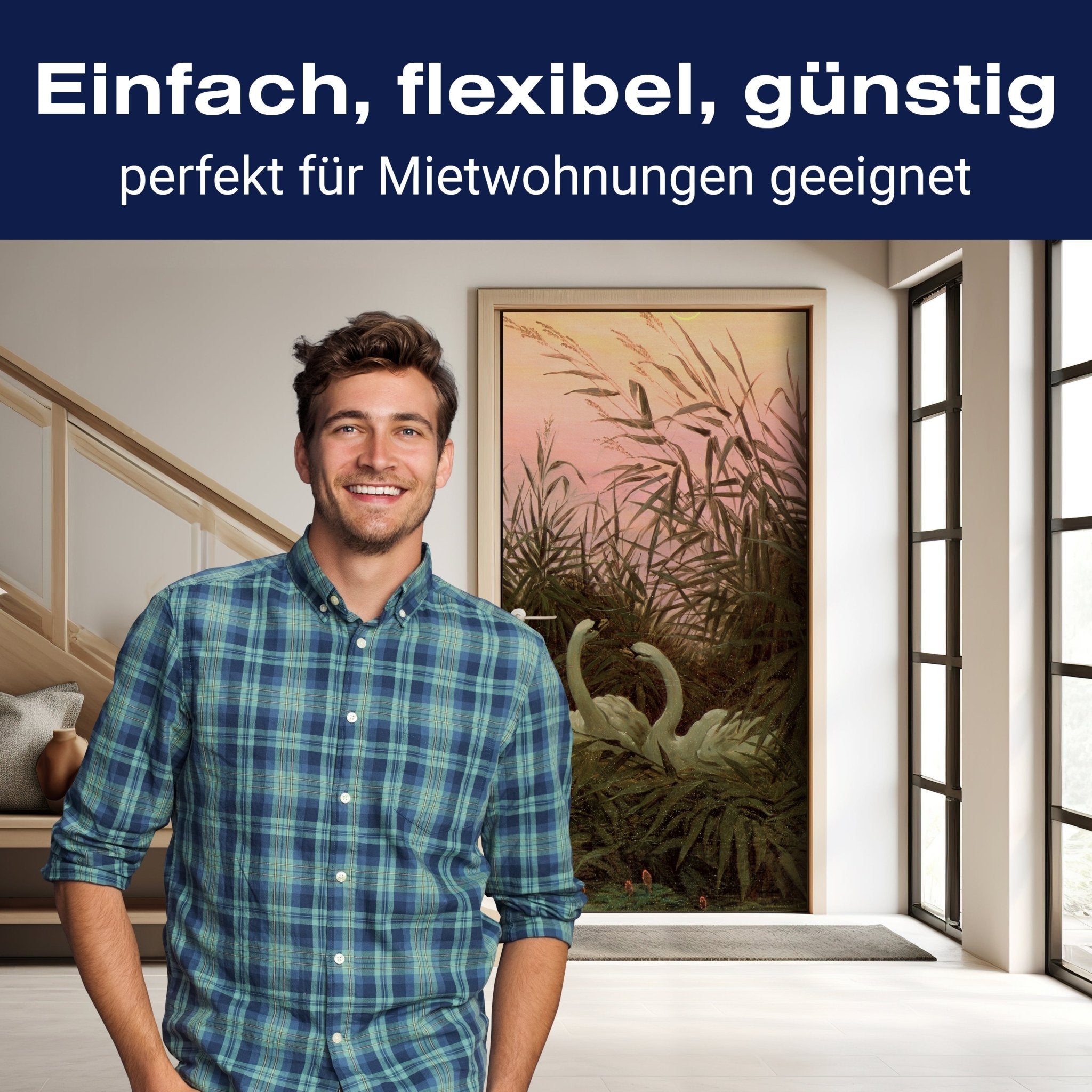 Türtapete Schwäne im Schilf Caspar David Friedrich M1546 - Bild 3 Türtapete Schwäne im Schilf Caspar David Friedrich M1546 - Bild 3