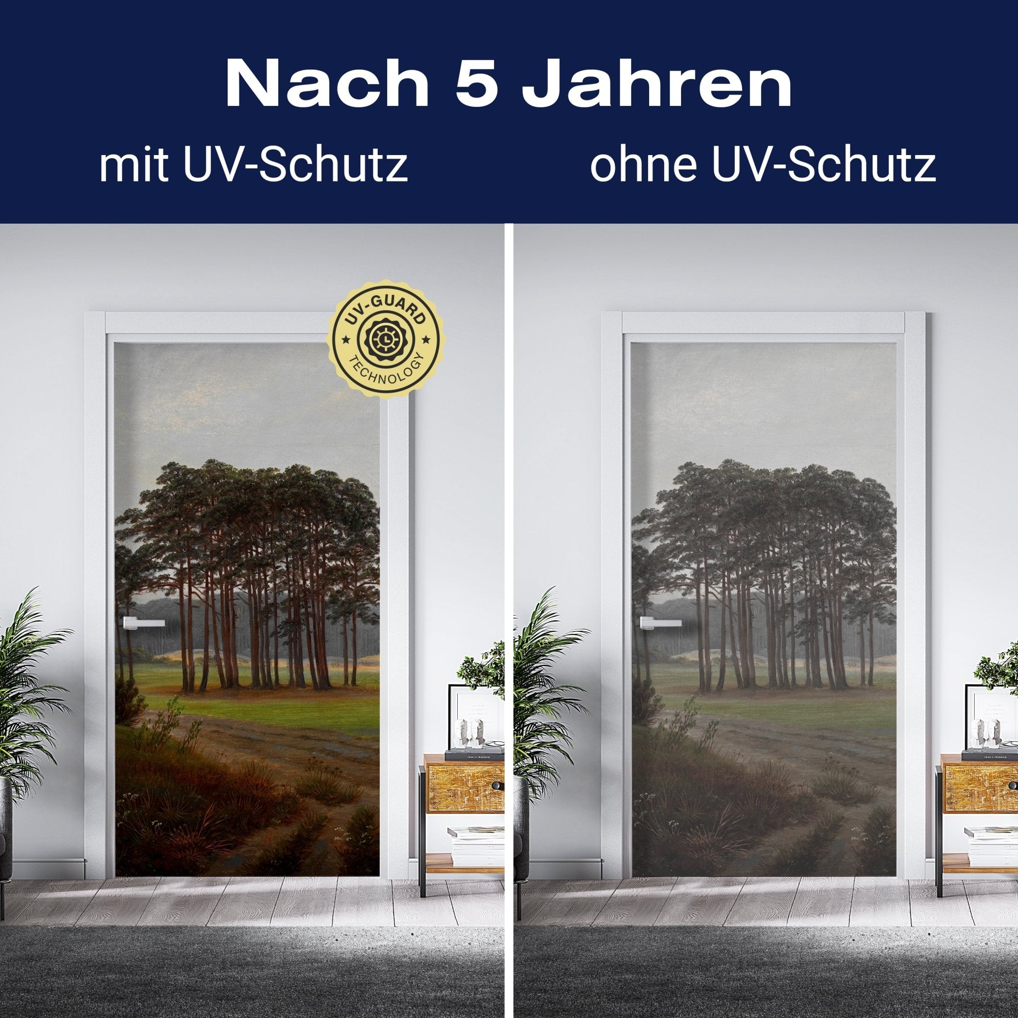 Türtapete Morgen Waldwiese Caspar David Friedrich M1547 - Bild 4 Türtapete Morgen Waldwiese Caspar David Friedrich M1547 - Bild 4