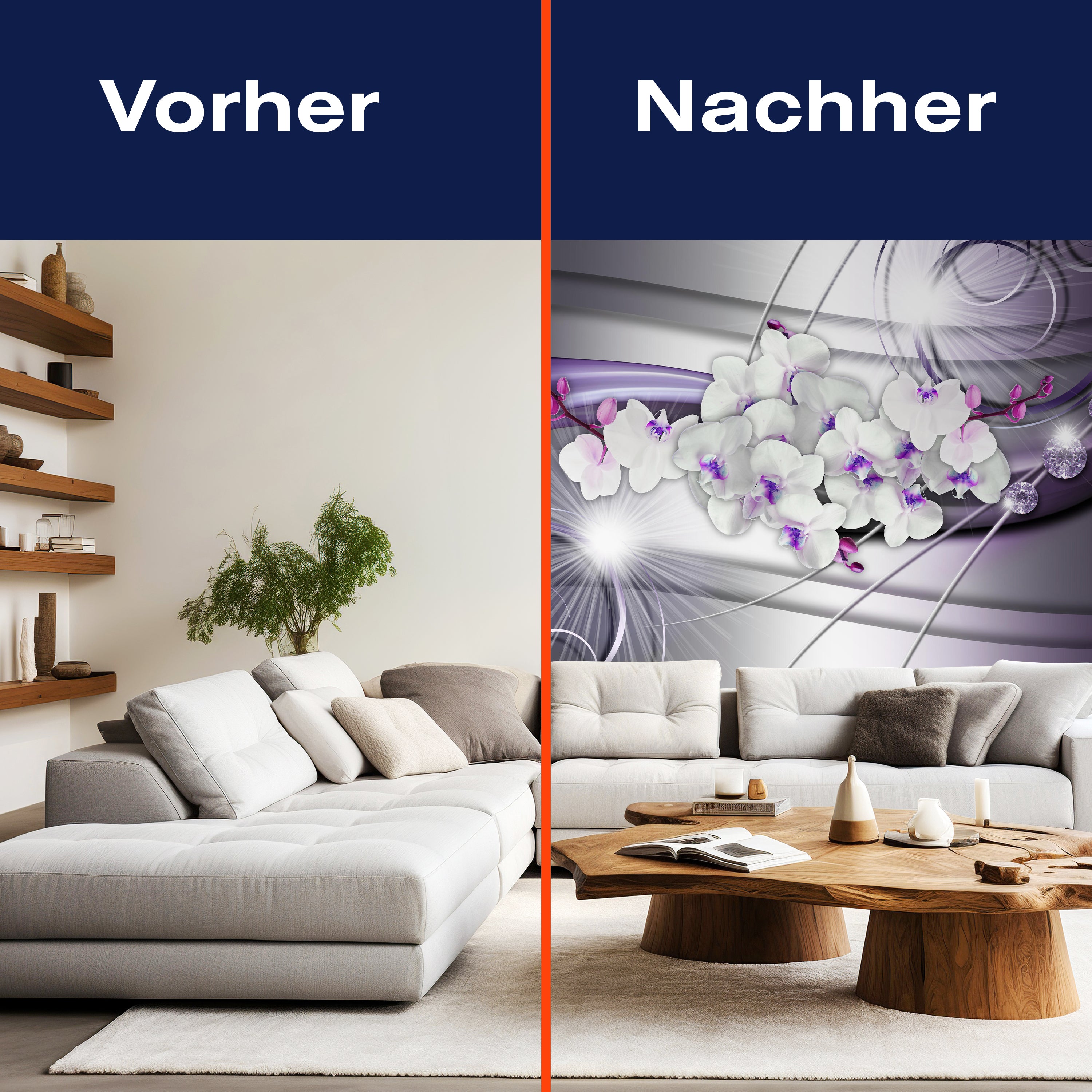 Fototapete Orchidee Diamanten Lila M1666 - Bild 9 Fototapete Orchidee Diamanten Lila M1666 - Bild 9