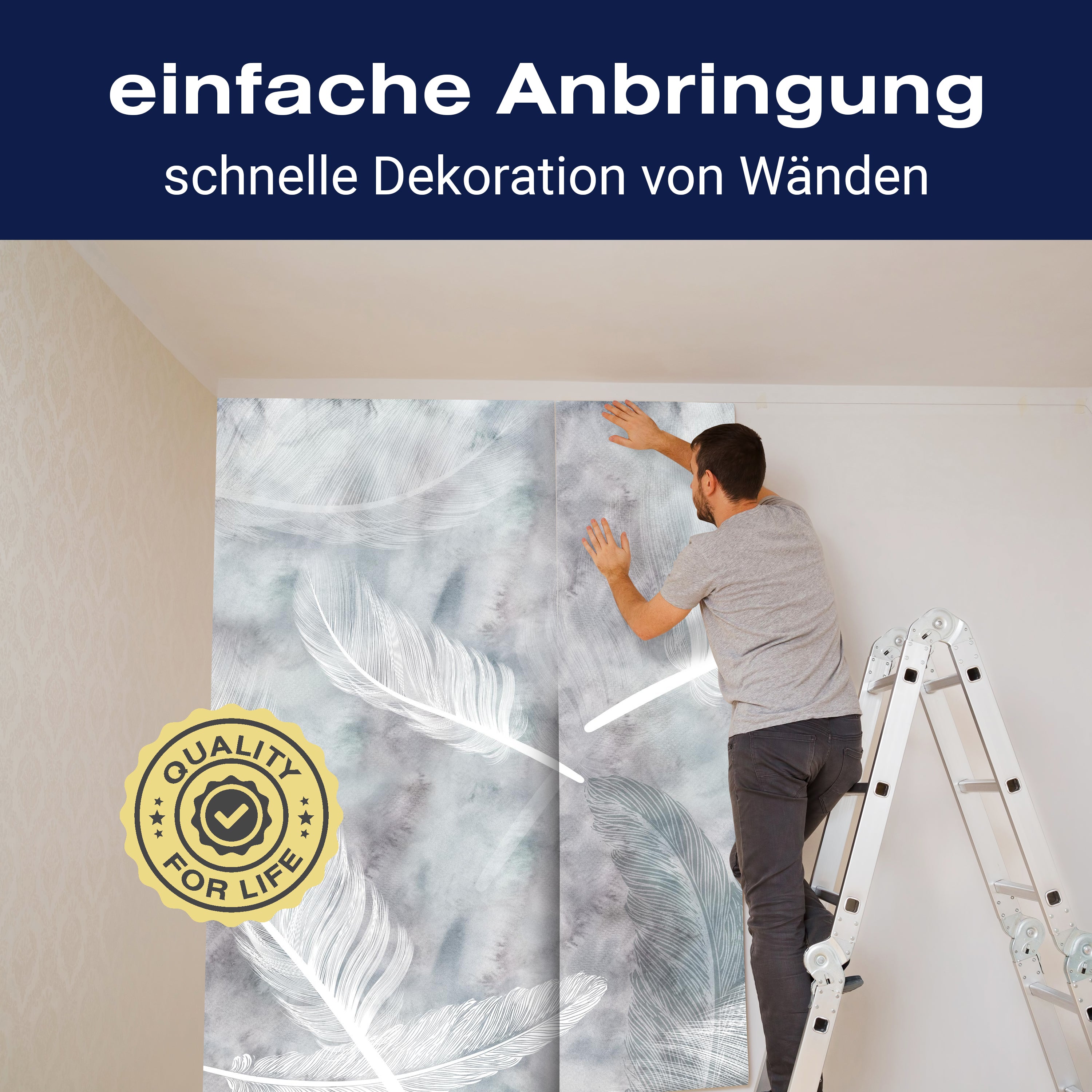 Fototapete Federn Aquarell Weiß M1809 - Bild 3 Fototapete Federn Aquarell Weiß M1809 - Bild 3