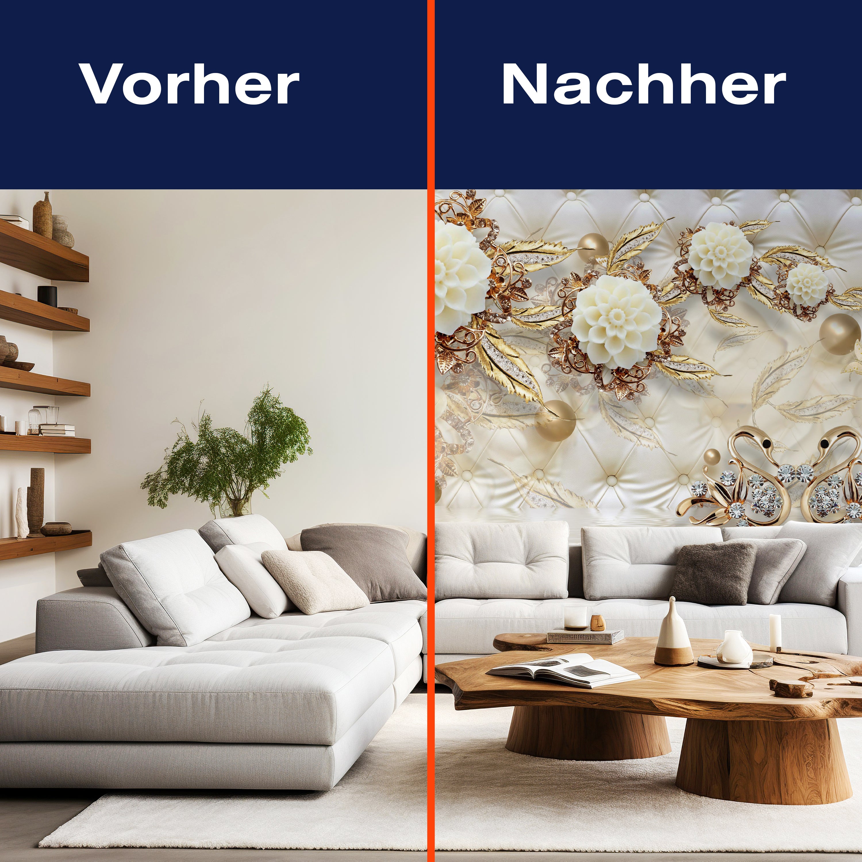 Fototapete Blumen Diamanten Luxuriös M1815 - Bild 9 Fototapete Blumen Diamanten Luxuriös M1815 - Bild 9