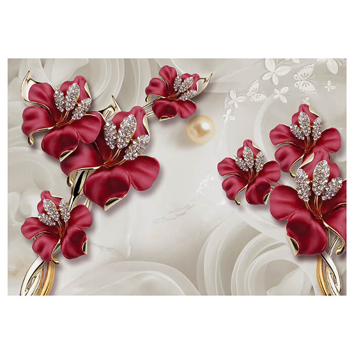 Fototapete Blumen Gold M1822 - Bild 2 Fototapete Blumen Gold M1822 - Bild 2