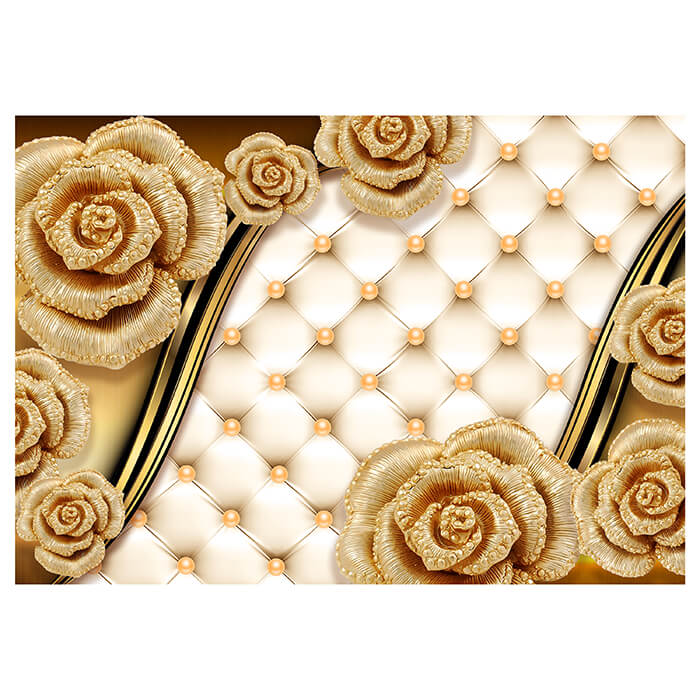 Fototapete Blumen Gold M1824 - Bild 2 Fototapete Blumen Gold M1824 - Bild 2