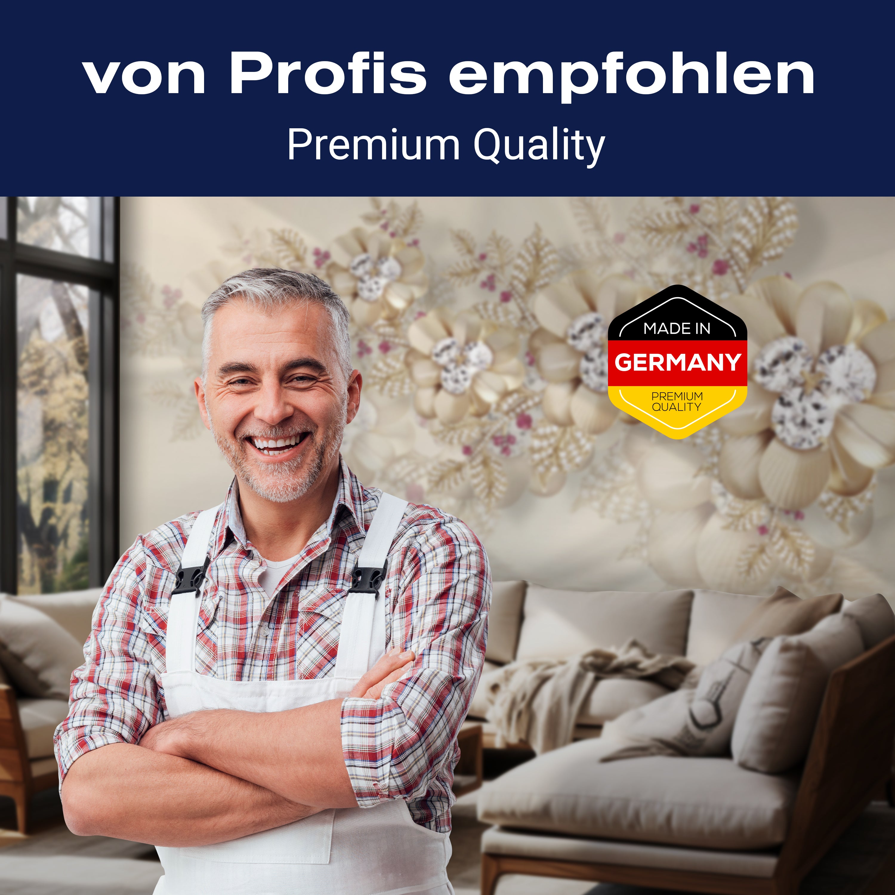 Fototapete Blumen Gold M1827 - Bild 5 Fototapete Blumen Gold M1827 - Bild 5