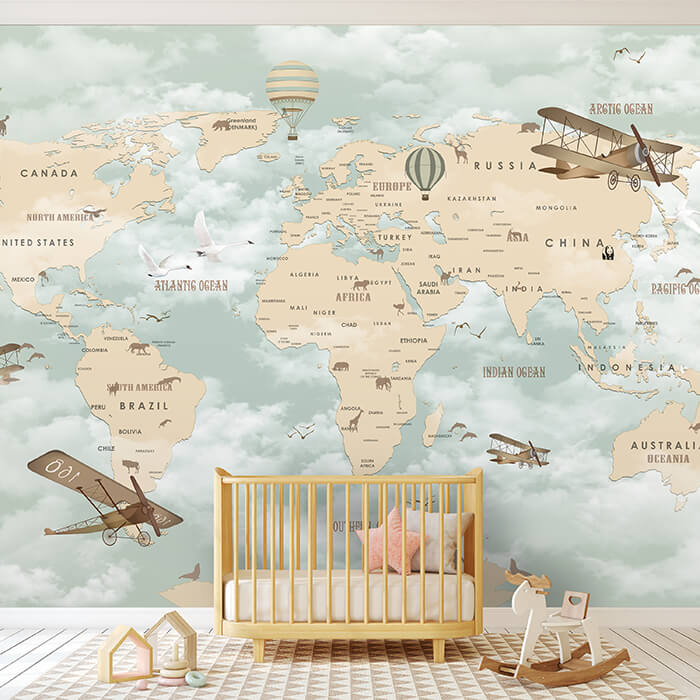 Fototapete Weltkarte M1845 - Bild 1 Fototapete Weltkarte M1845 - Bild 1