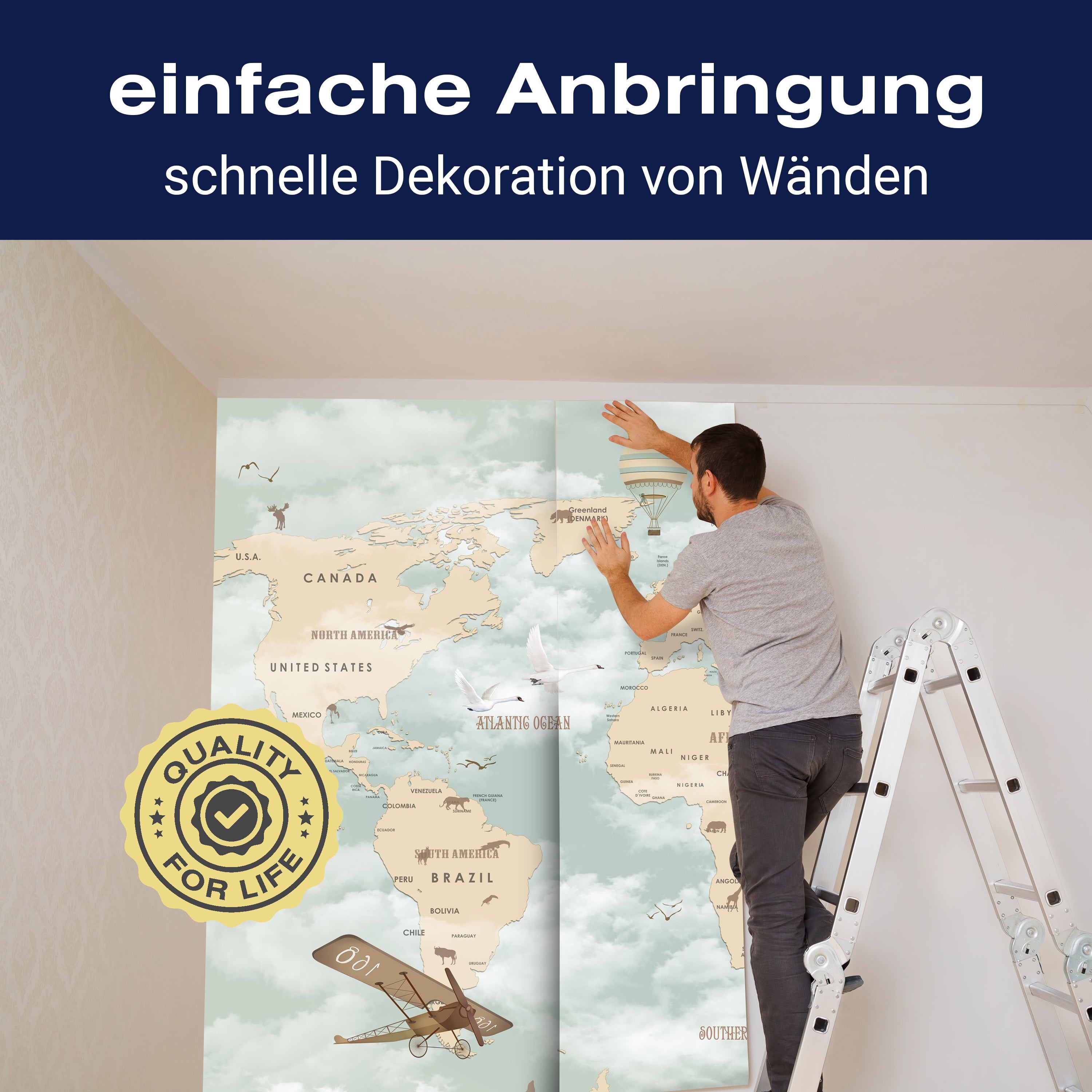 Fototapete Weltkarte M1845 - Bild 3 Fototapete Weltkarte M1845 - Bild 3