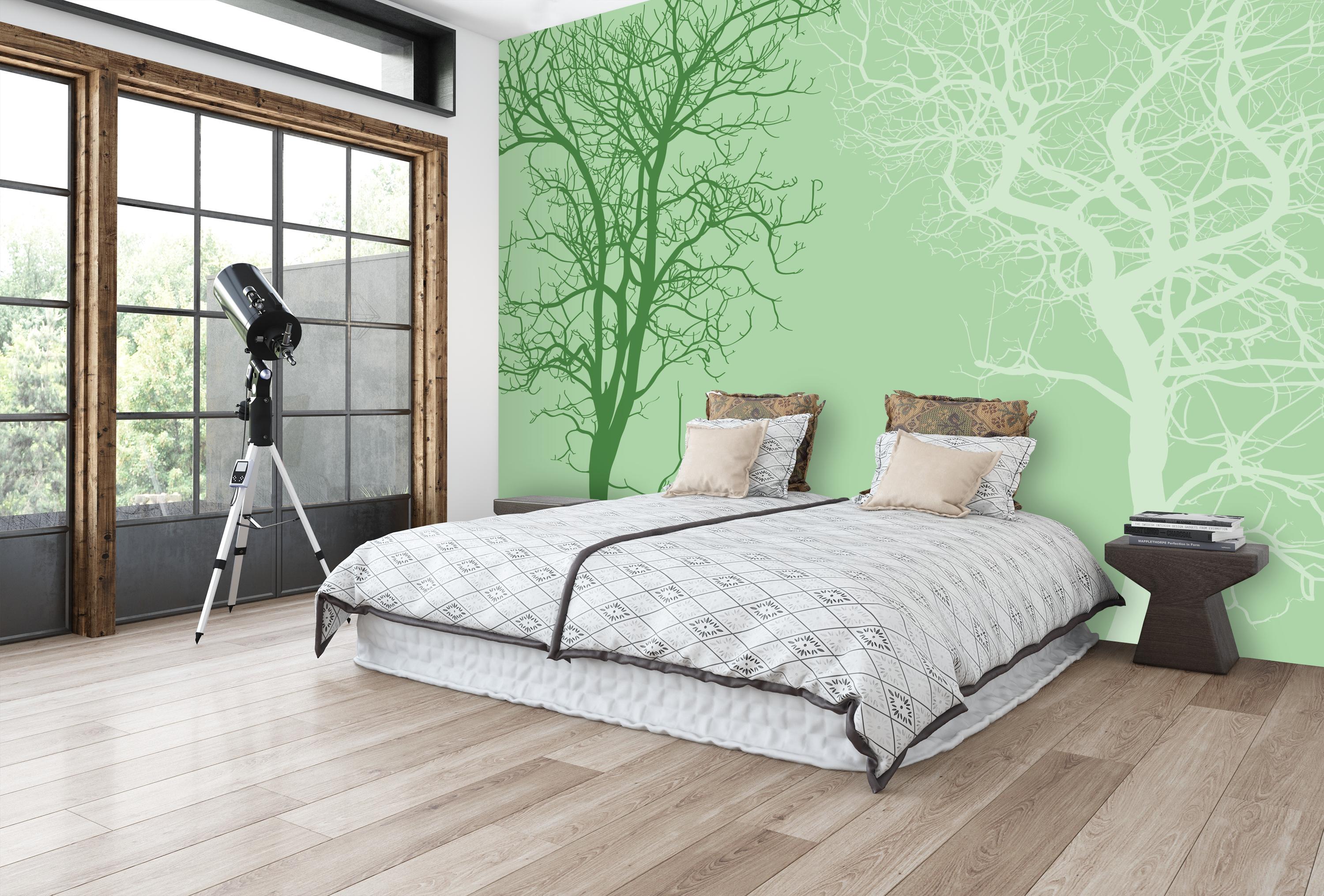 Fototapete Grün Baum Silhouetten M1926 - Bild 2 Fototapete Grün Baum Silhouetten M1926 - Bild 2