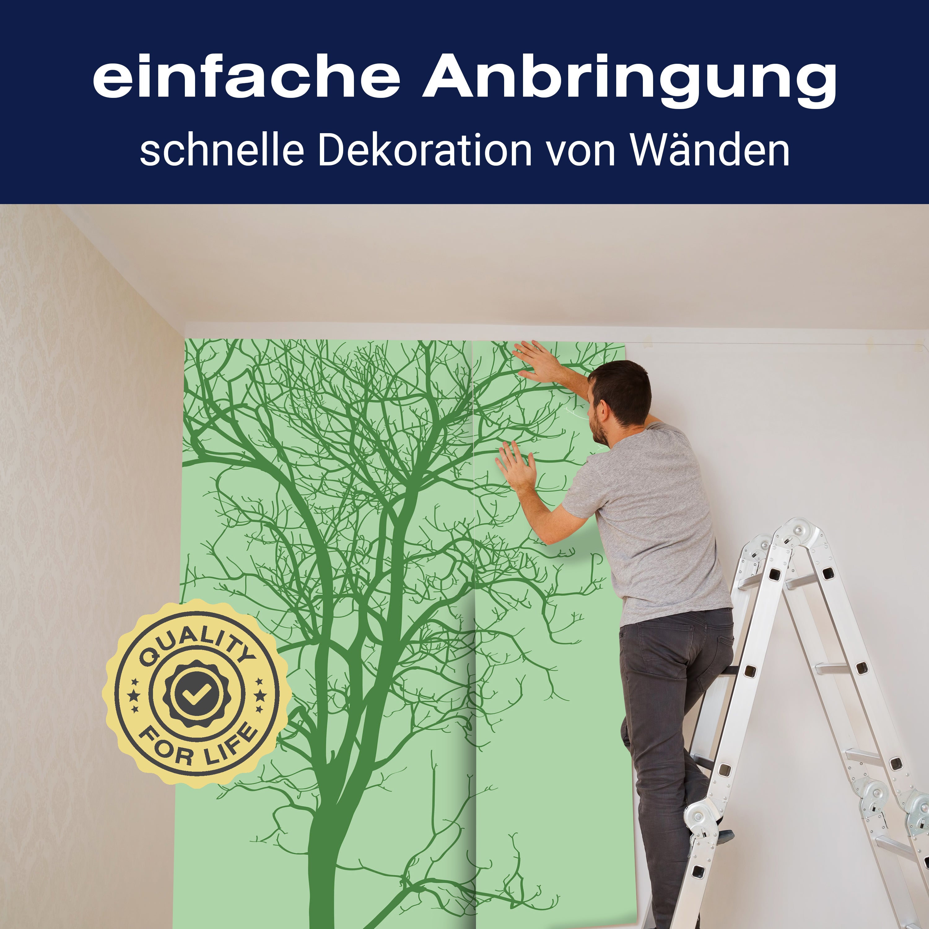 Fototapete Grün Baum Silhouetten M1926 - Bild 3 Fototapete Grün Baum Silhouetten M1926 - Bild 3