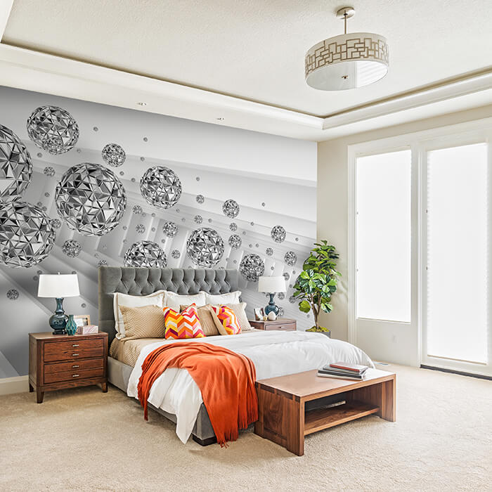 Fototapete Graue Kugeln 3D M1996 - Bild 1 Fototapete Graue Kugeln 3D M1996 - Bild 1