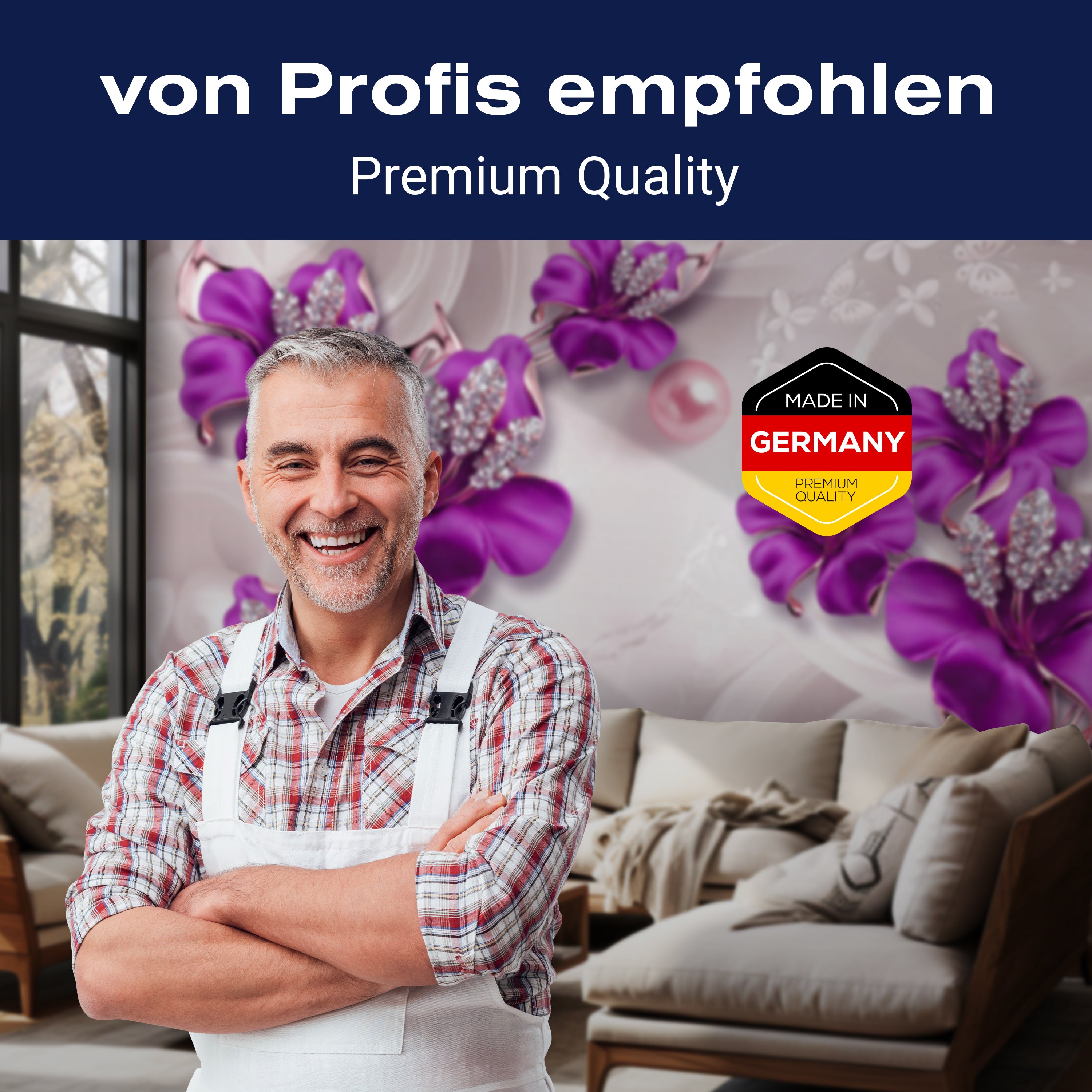 Fototapete Violett Abstrakte Blumen M2006 - Bild 5 Fototapete Violett Abstrakte Blumen M2006 - Bild 5