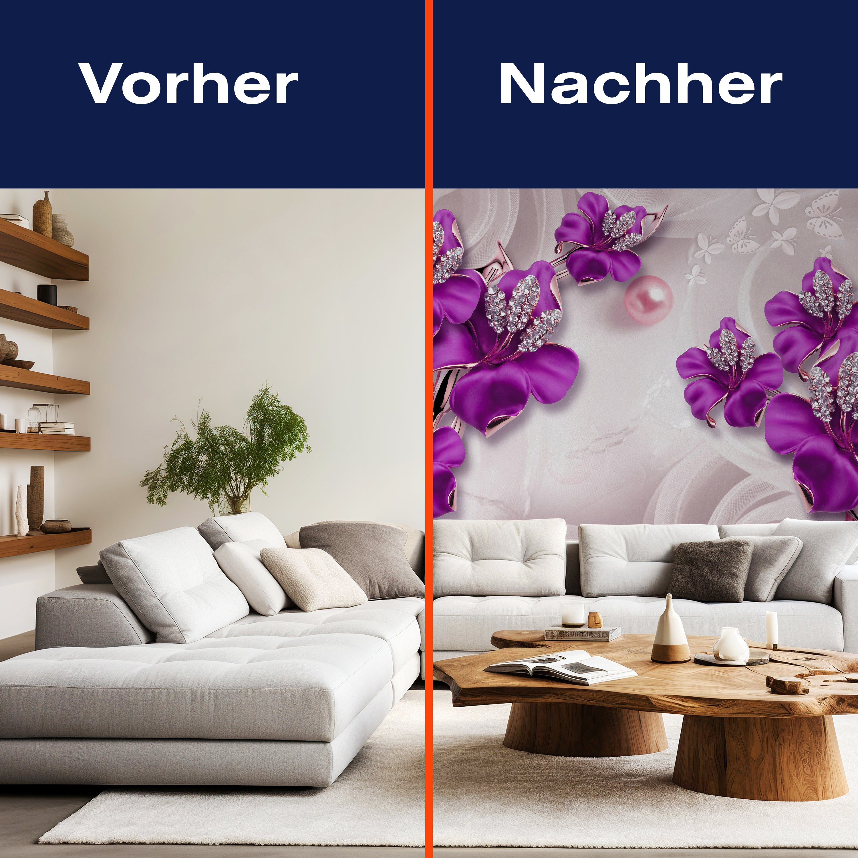 Fototapete Violett Abstrakte Blumen M2006 - Bild 9 Fototapete Violett Abstrakte Blumen M2006 - Bild 9