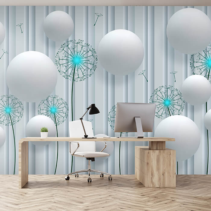 Fototapete Weiß 3D türkis M4044 - Bild 1 Fototapete Weiß 3D türkis M4044 - Bild 1