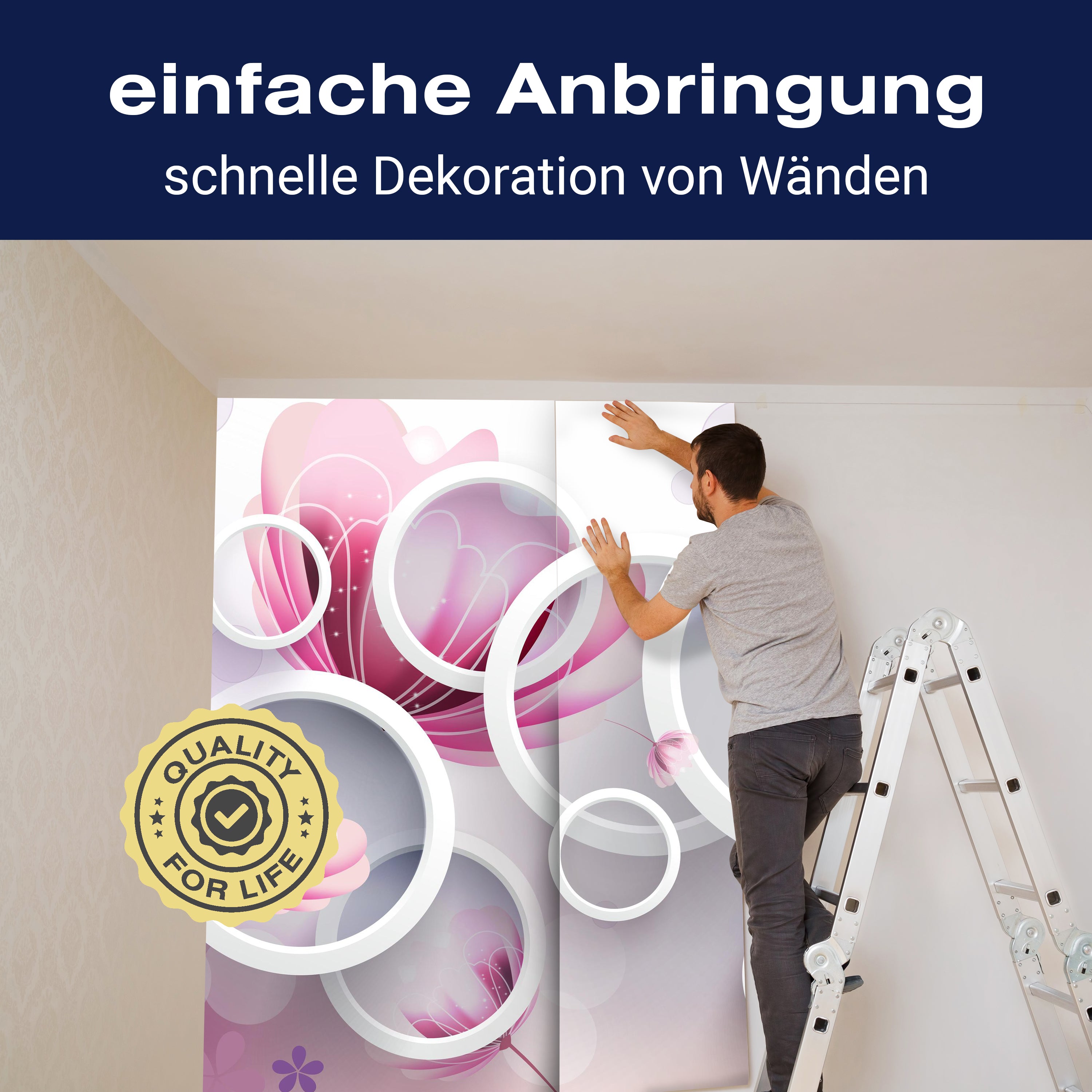 Fototapete Blumen weiß 3D M4311 - Bild 3 Fototapete Blumen weiß 3D M4311 - Bild 3