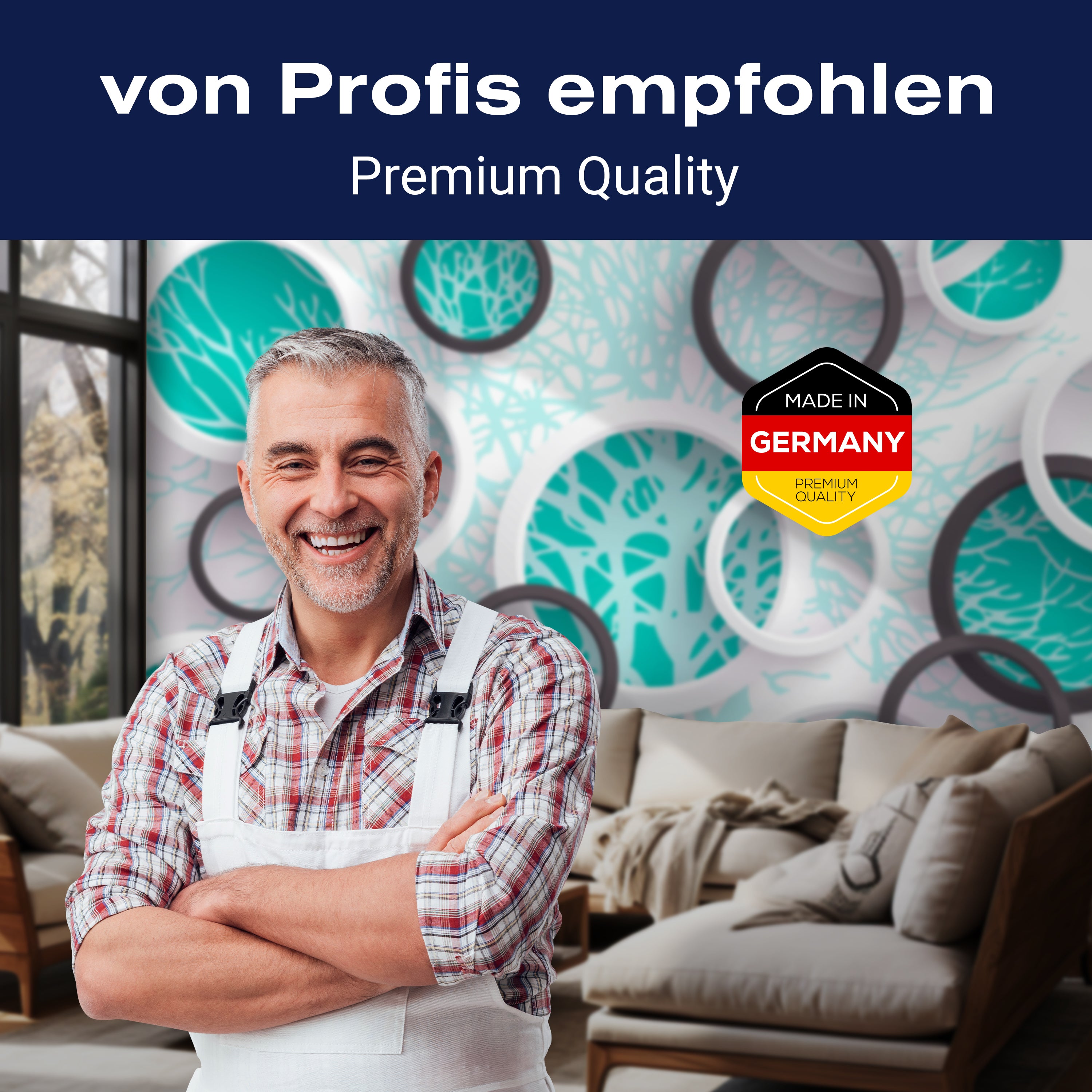 Fototapete Türkis äste 3D Abstrakt Fenster Kreise M4595 - Bild 5 Fototapete Türkis äste 3D Abstrakt Fenster Kreise M4595 - Bild 5