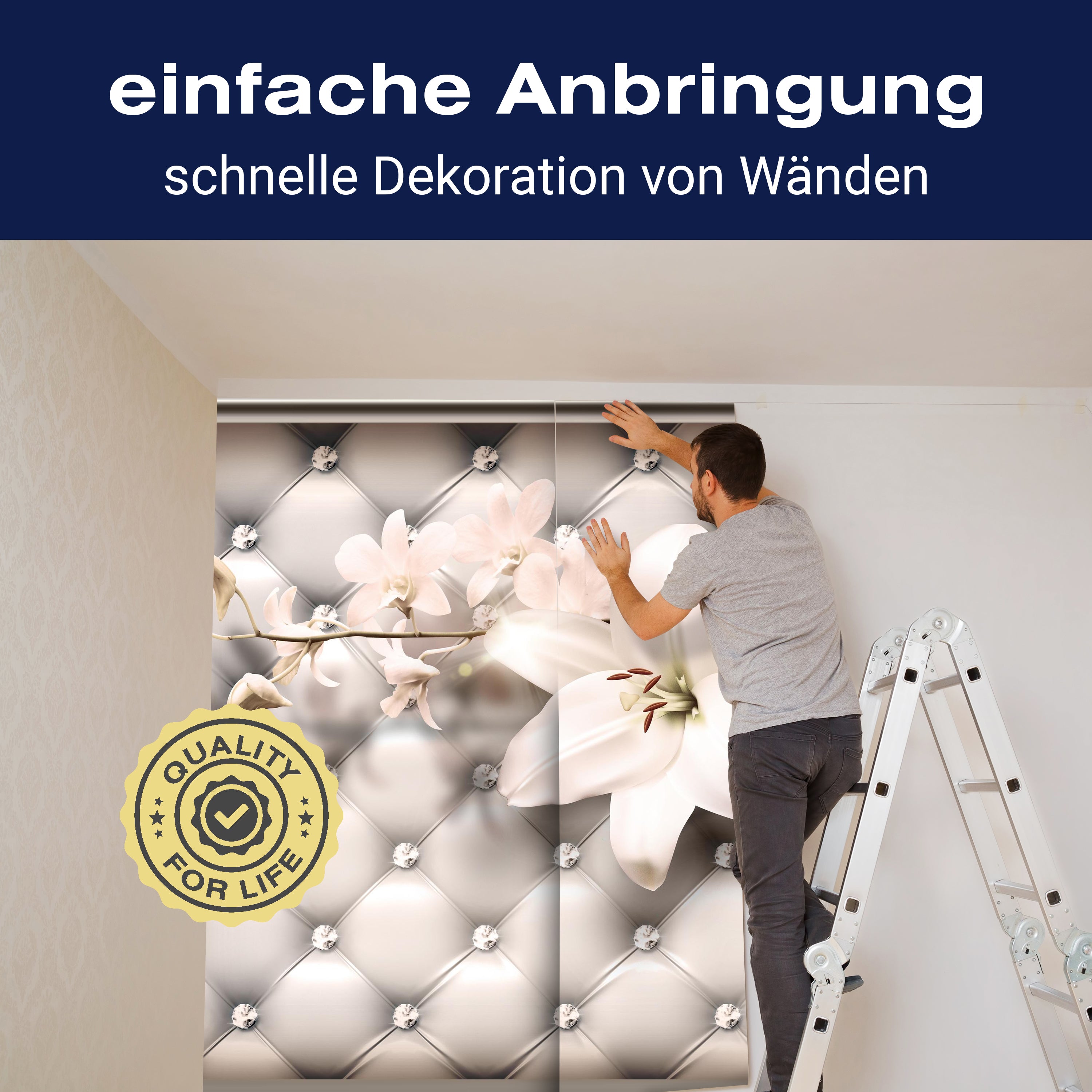 Fototapete Blumen Lilien Diamanten Polster Leder M4628 - Bild 3 Fototapete Blumen Lilien Diamanten Polster Leder M4628 - Bild 3