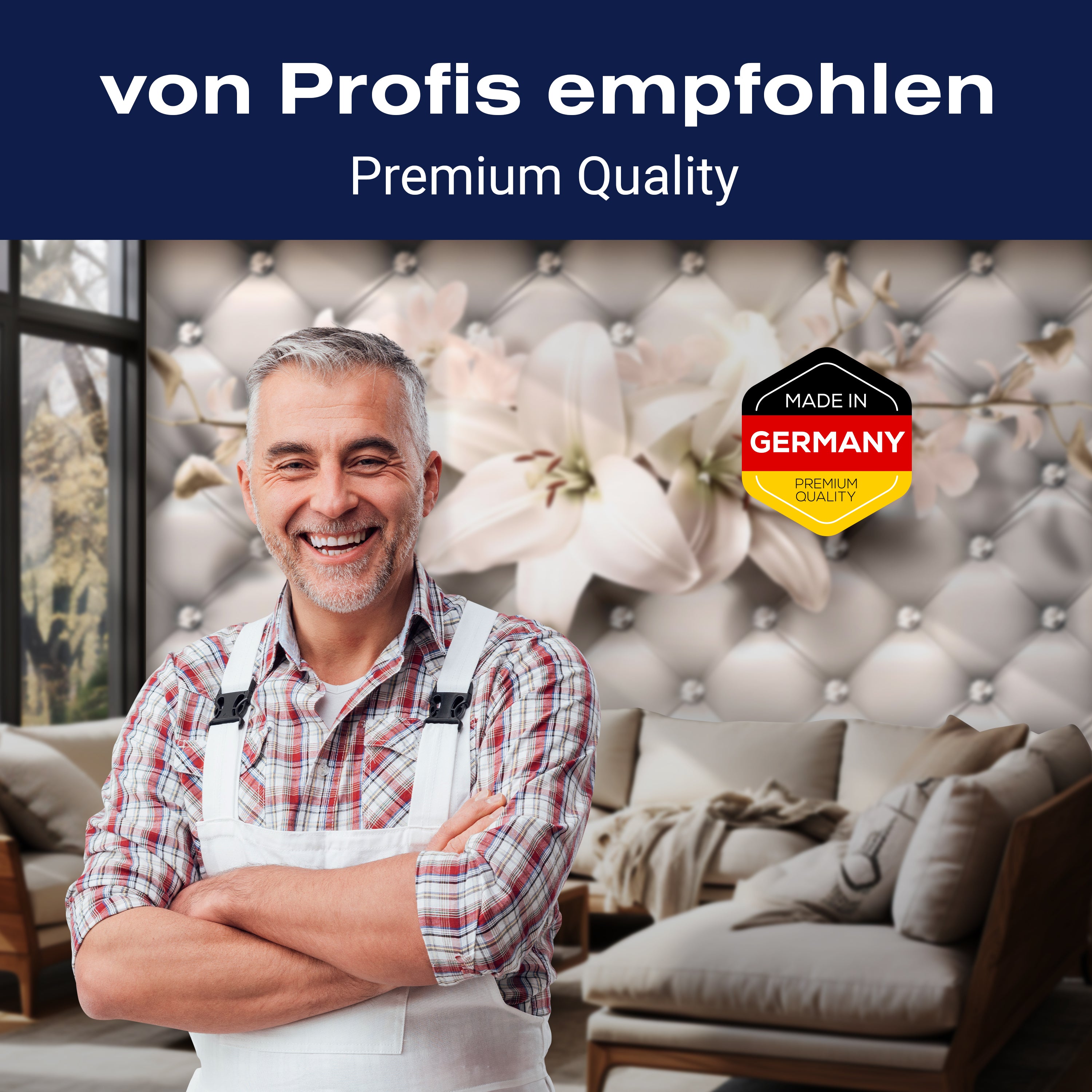 Fototapete Blumen Lilien Diamanten Polster Leder M4628 - Bild 5 Fototapete Blumen Lilien Diamanten Polster Leder M4628 - Bild 5