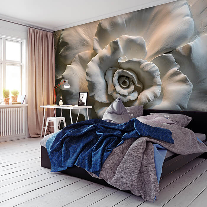 Fototapete Blume Skulptur Gips Wand M4632 - Bild 1 Fototapete Blume Skulptur Gips Wand M4632 - Bild 1
