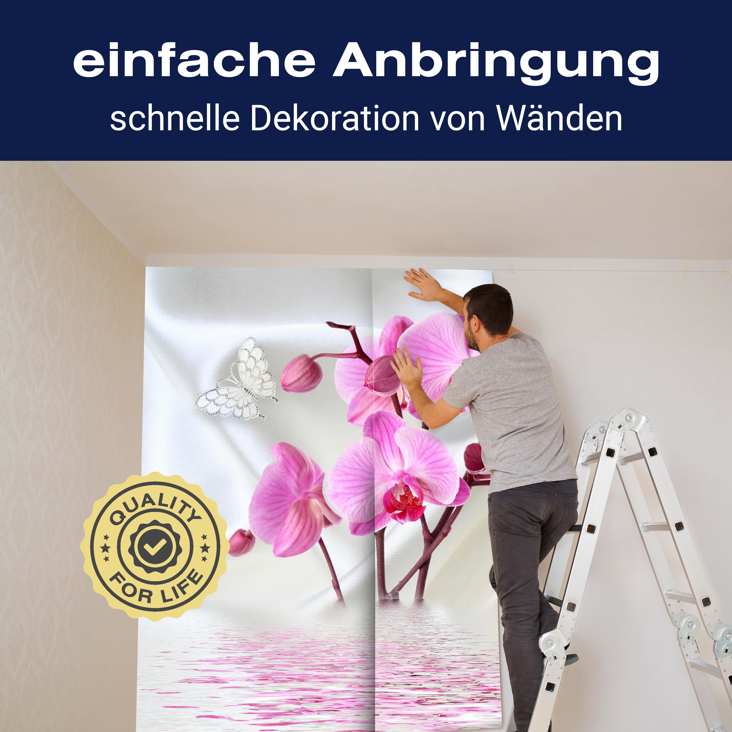 Fototapete Orchideen Schmetterlinge wasser Seide M4661 - Bild 3 Fototapete Orchideen Schmetterlinge wasser Seide M4661 - Bild 3