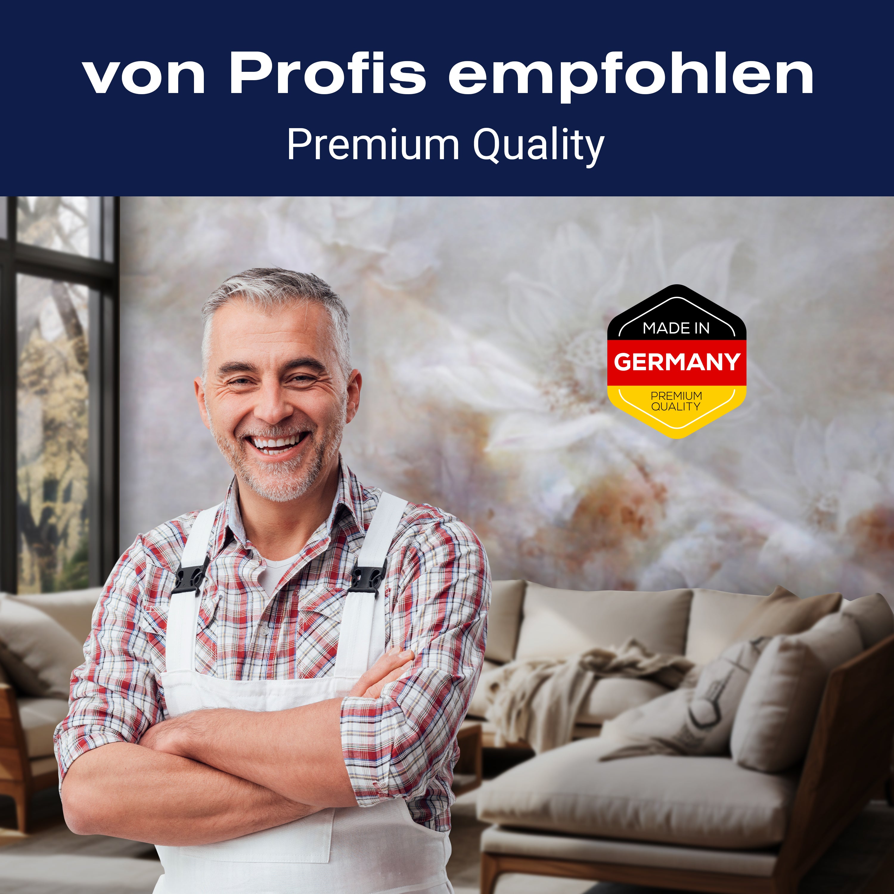 Fototapete weiss Blumen Betonwand alt bunt M4675 - Bild 5 Fototapete weiss Blumen Betonwand alt bunt M4675 - Bild 5