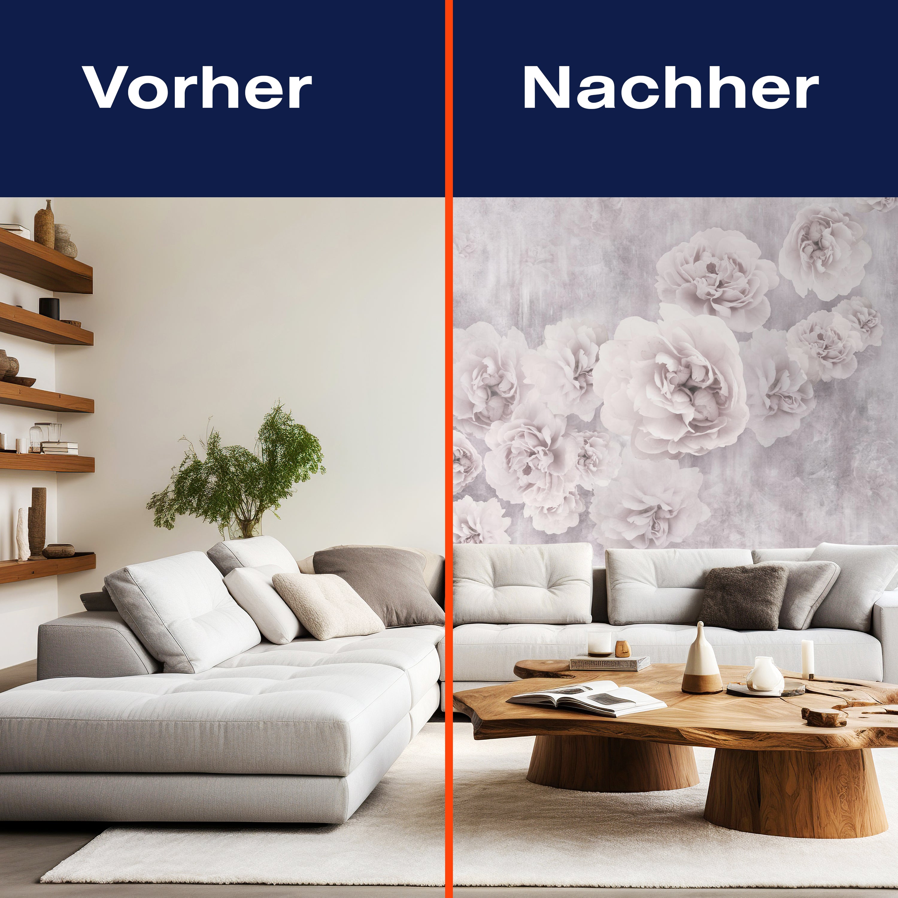 Fototapete Weiss Rosen Beton wand alt M4677 - Bild 9 Fototapete Weiss Rosen Beton wand alt M4677 - Bild 9