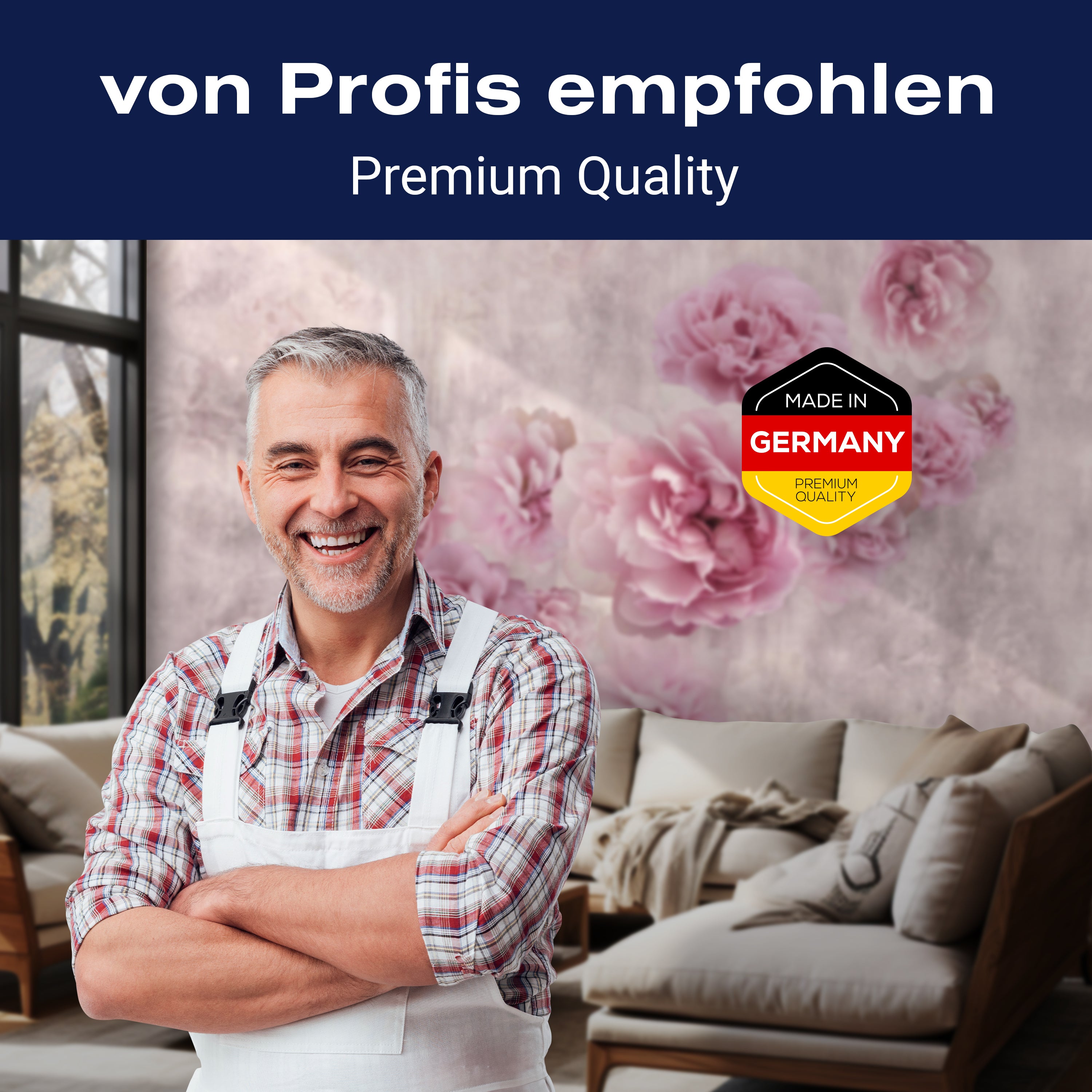 Fototapete rosa Rosen Betonwand alt M4678 - Bild 5 Fototapete rosa Rosen Betonwand alt M4678 - Bild 5