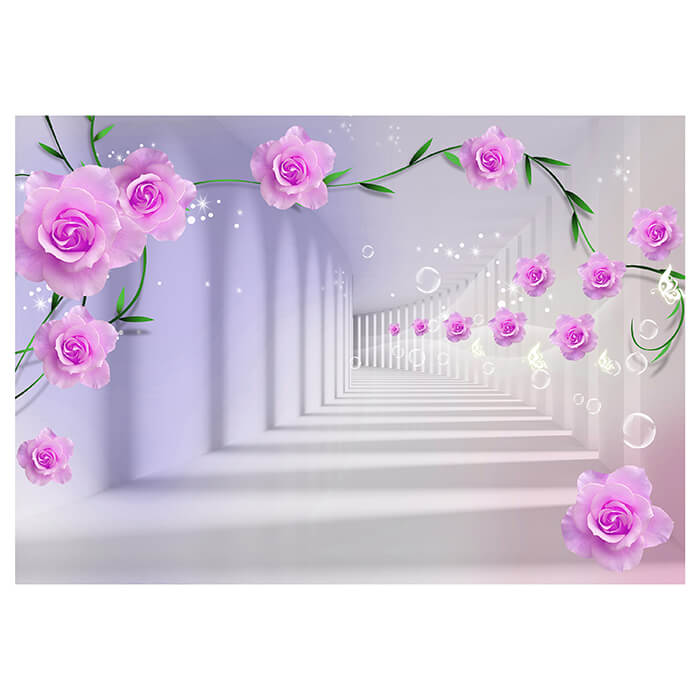 Fototapete rosa Blumen Wasserblasen Korridor M4777 - Bild 2 Fototapete rosa Blumen Wasserblasen Korridor M4777 - Bild 2