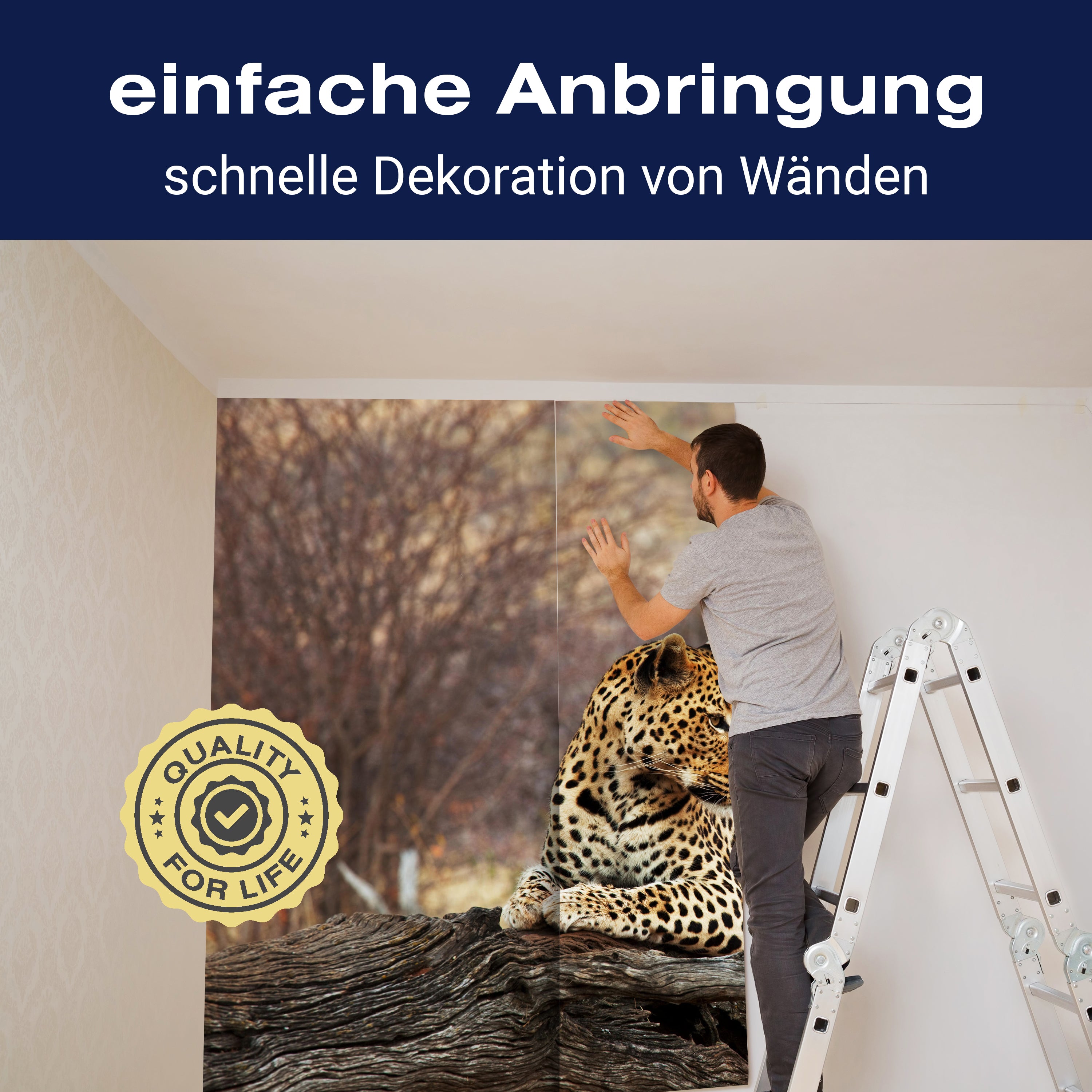 Fototapete Leopard Ast Savanne M4813 - Bild 3 Fototapete Leopard Ast Savanne M4813 - Bild 3