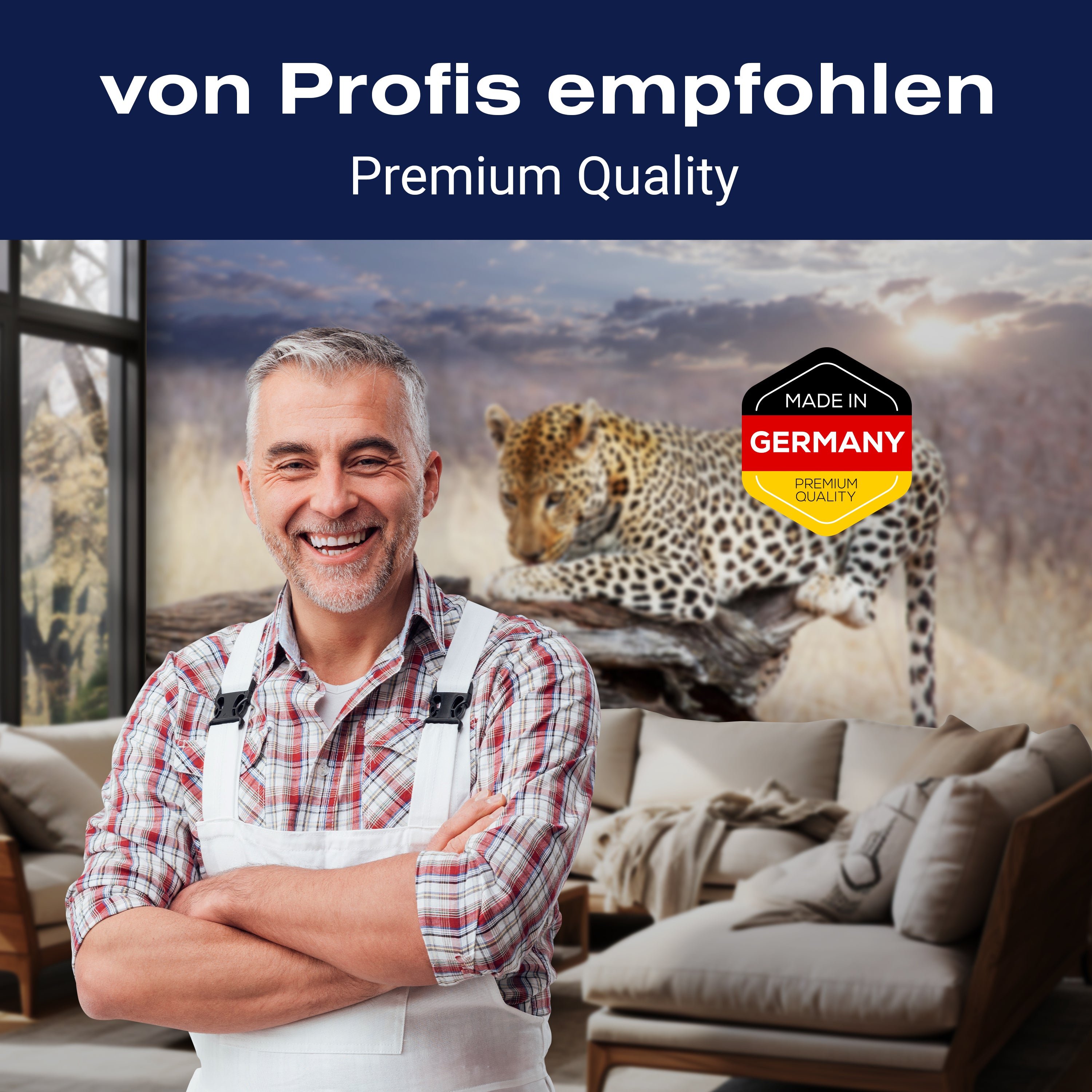 Fototapete Leopard Ast Savanne Himmel M4814 - Bild 5 Fototapete Leopard Ast Savanne Himmel M4814 - Bild 5