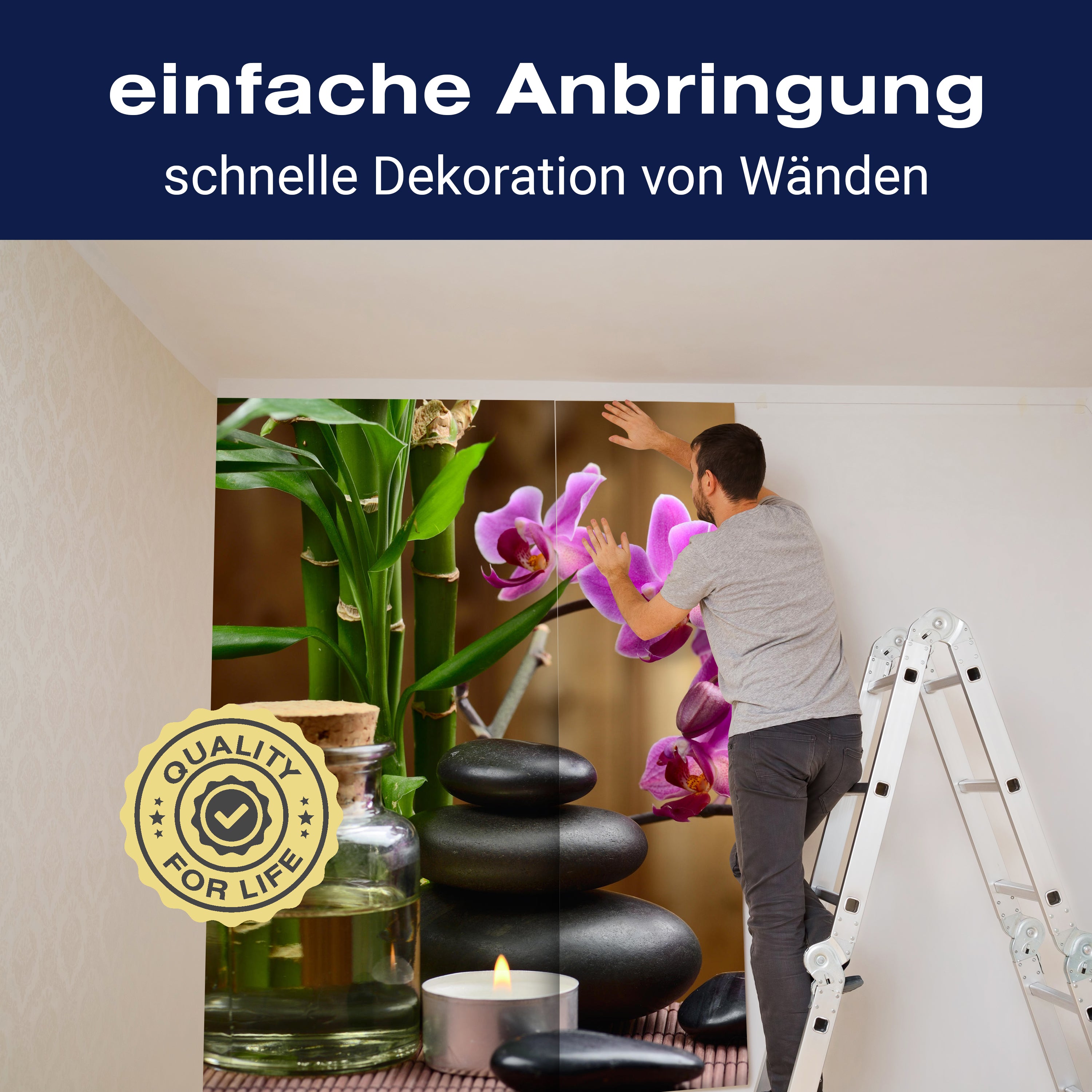 Fototapete Spa Steine Öl Bambus Rosa Orchideen M4816 - Bild 3 Fototapete Spa Steine Öl Bambus Rosa Orchideen M4816 - Bild 3