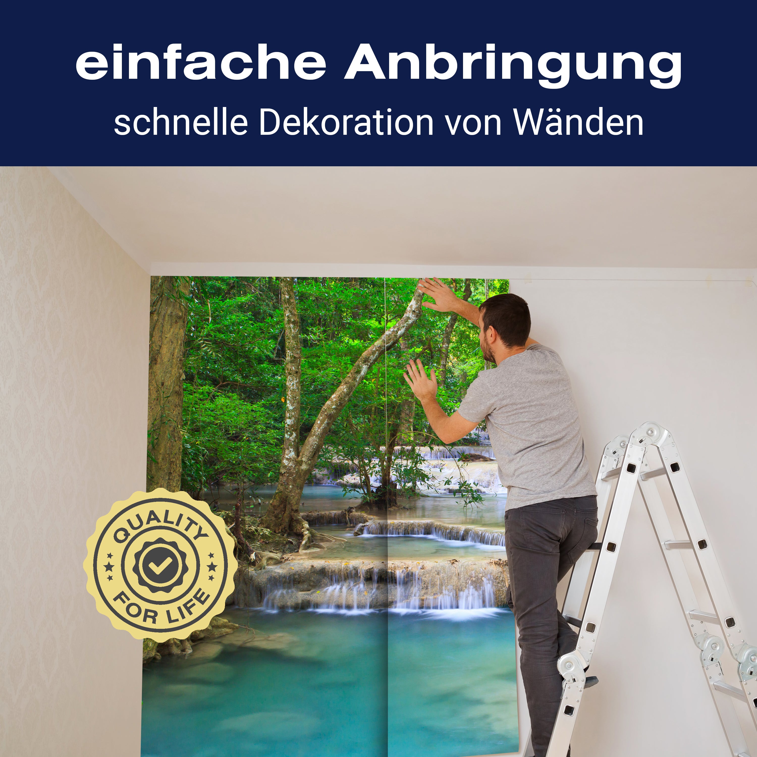 Fototapete Wasserfall Strom Wald Kanjanaburi M4843 - Bild 3 Fototapete Wasserfall Strom Wald Kanjanaburi M4843 - Bild 3