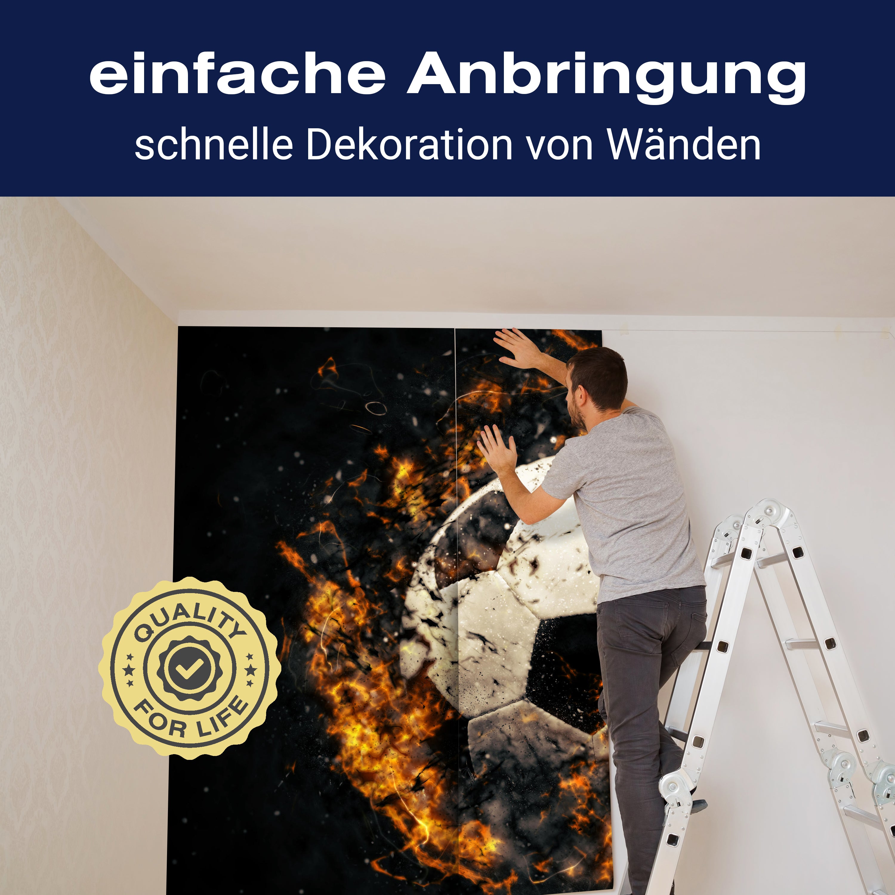 Fototapete Close-up Fussball Feuer Ball M4908 - Bild 3 Fototapete Close-up Fussball Feuer Ball M4908 - Bild 3