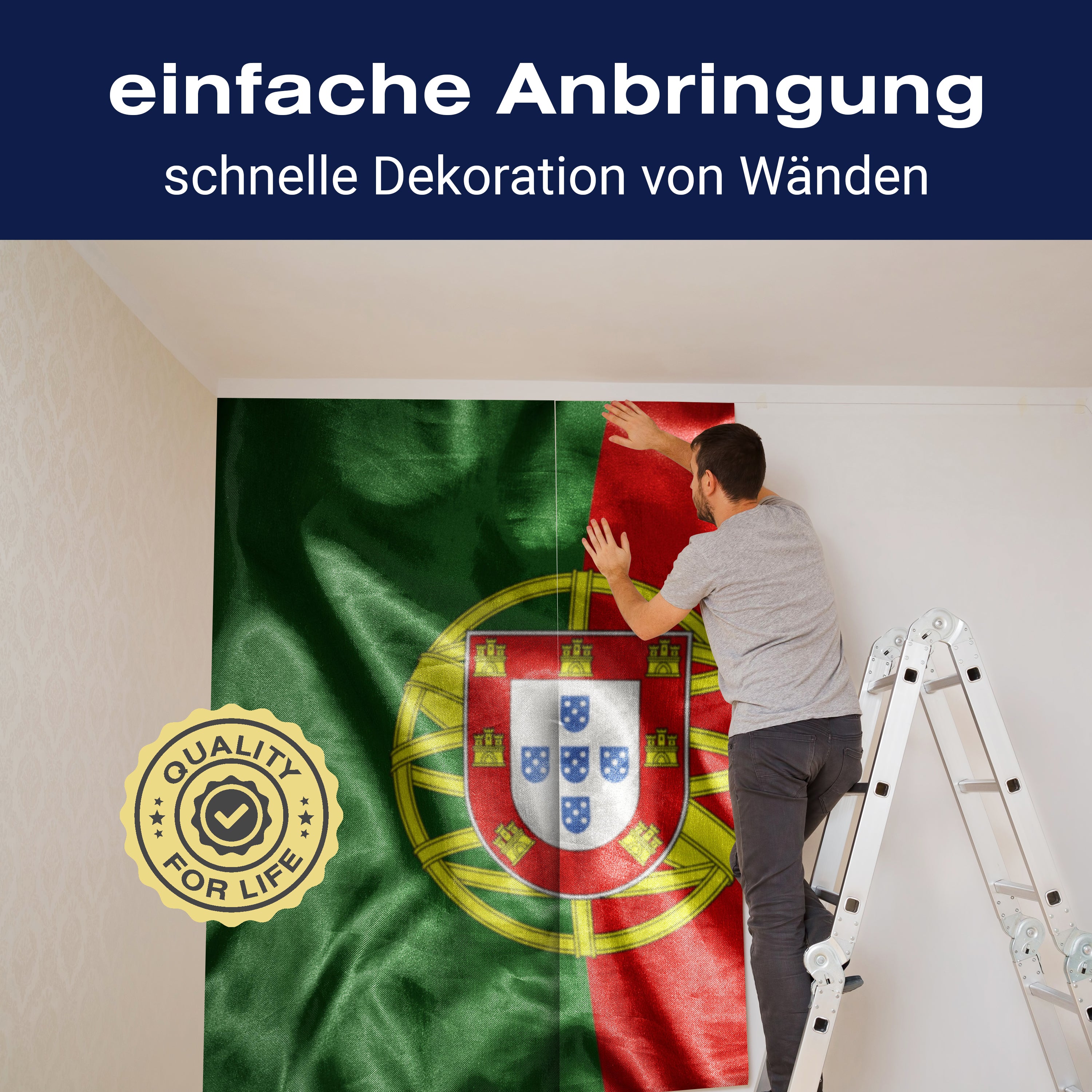 Fototapete Wehende Portugiesische Flagge M4921 - Bild 3 Fototapete Wehende Portugiesische Flagge M4921 - Bild 3